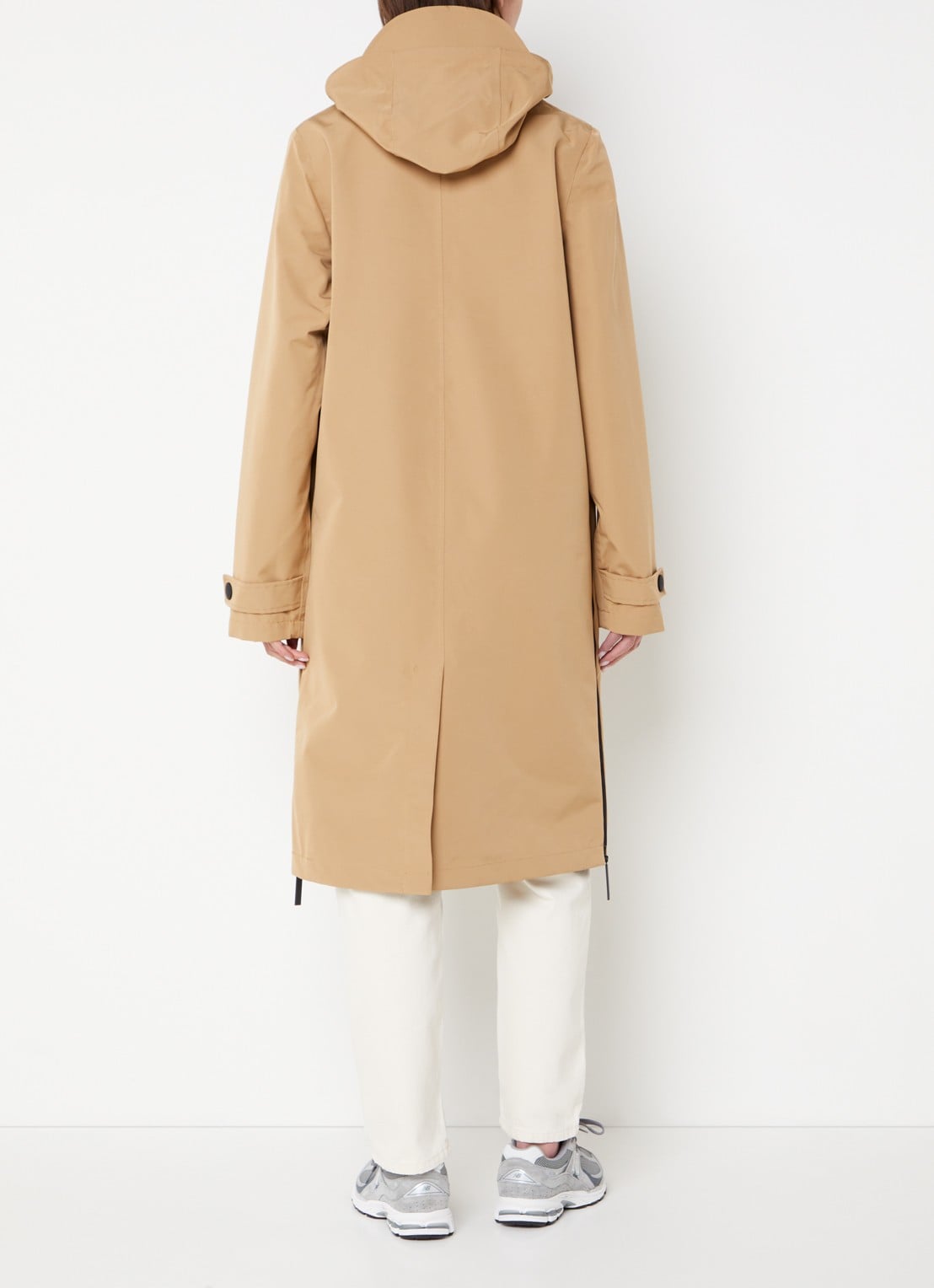 Maium Mac regenjas met afneembare capuchon - unisex - achterkant 3 camel