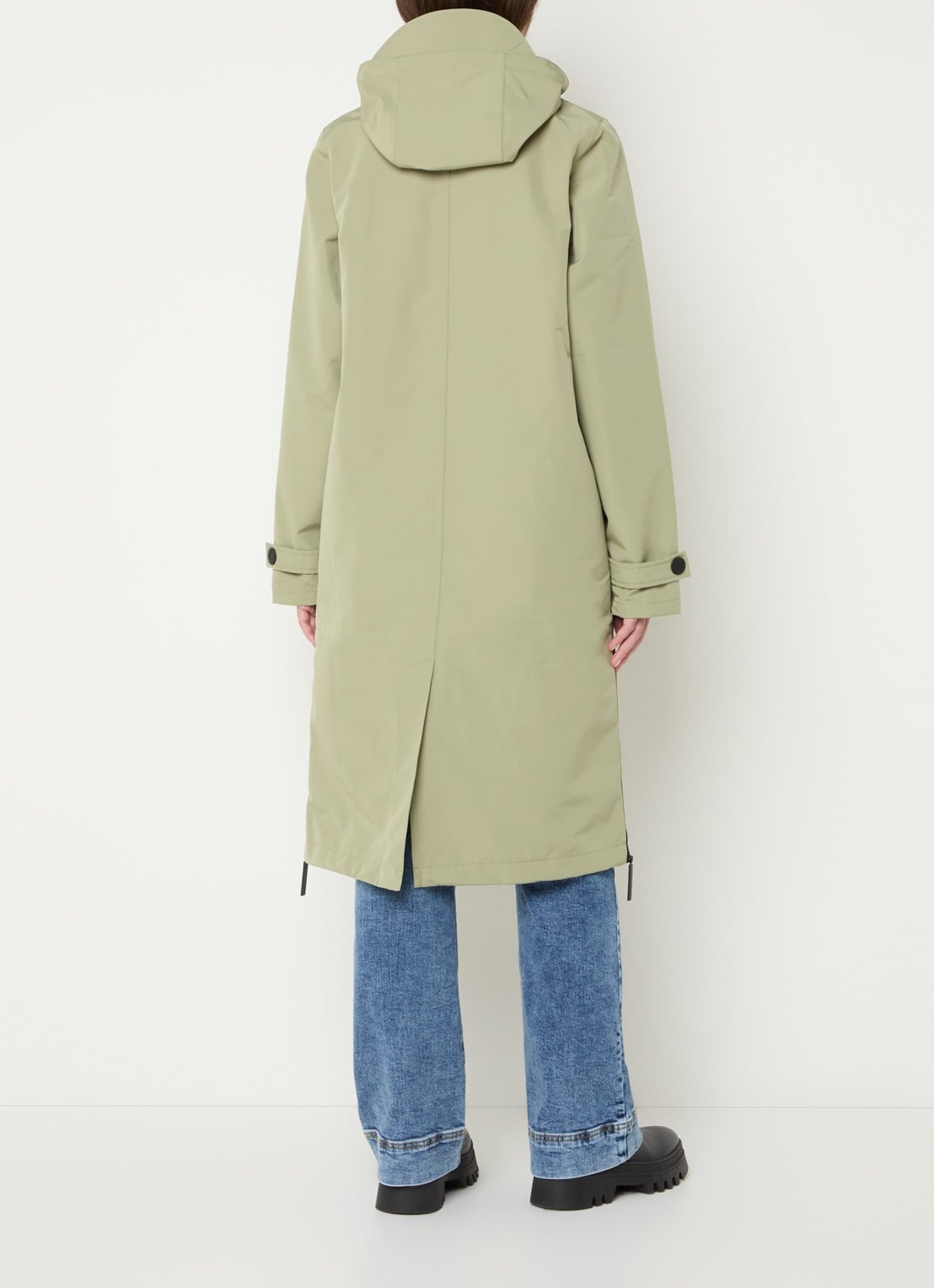 Maium Mac regenjas met afneembare capuchon - unisex - achterkant 3 lichtgroen