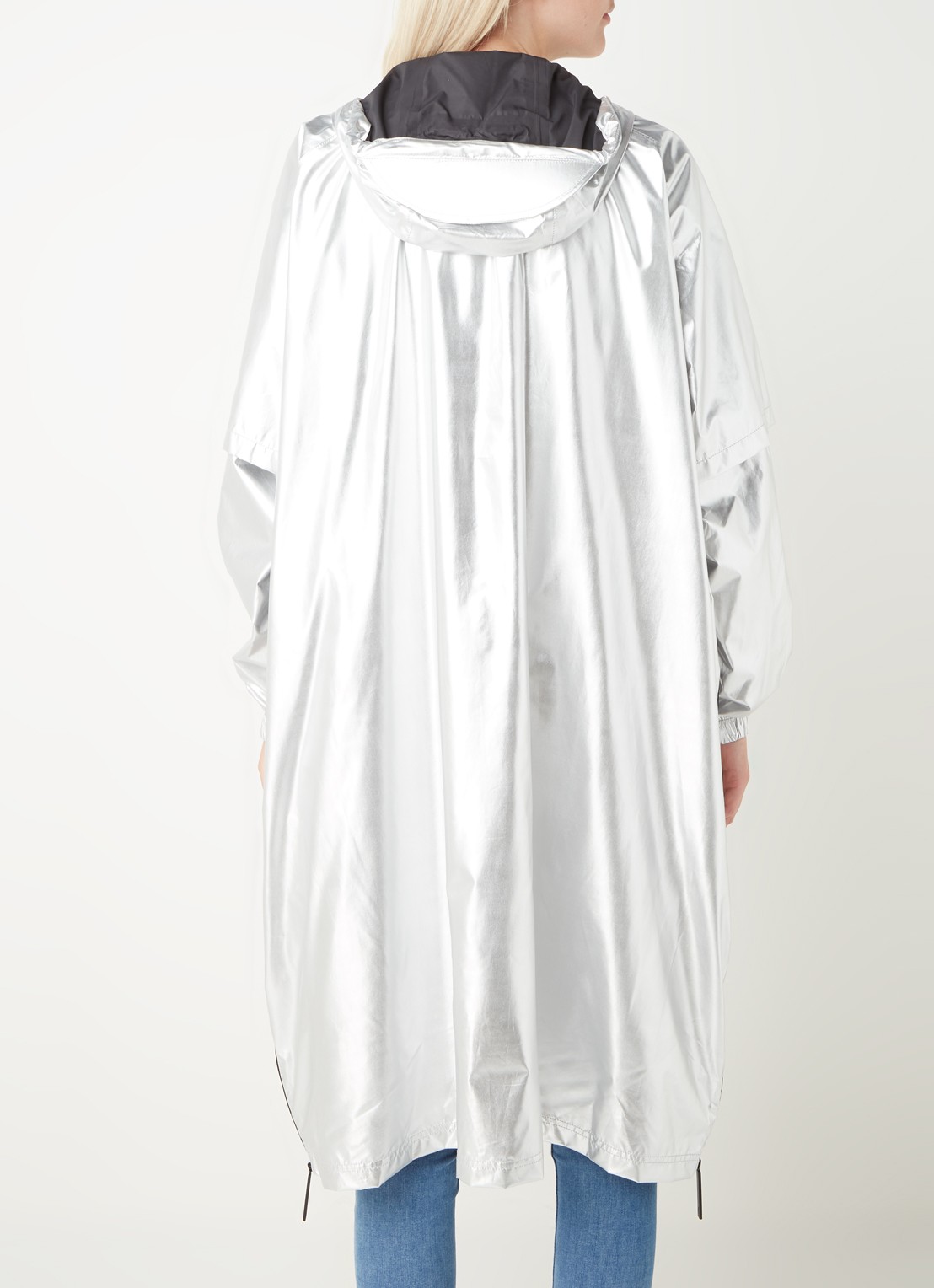Maium Regenjas met capuchon - unisex - achterkant 2 zilver