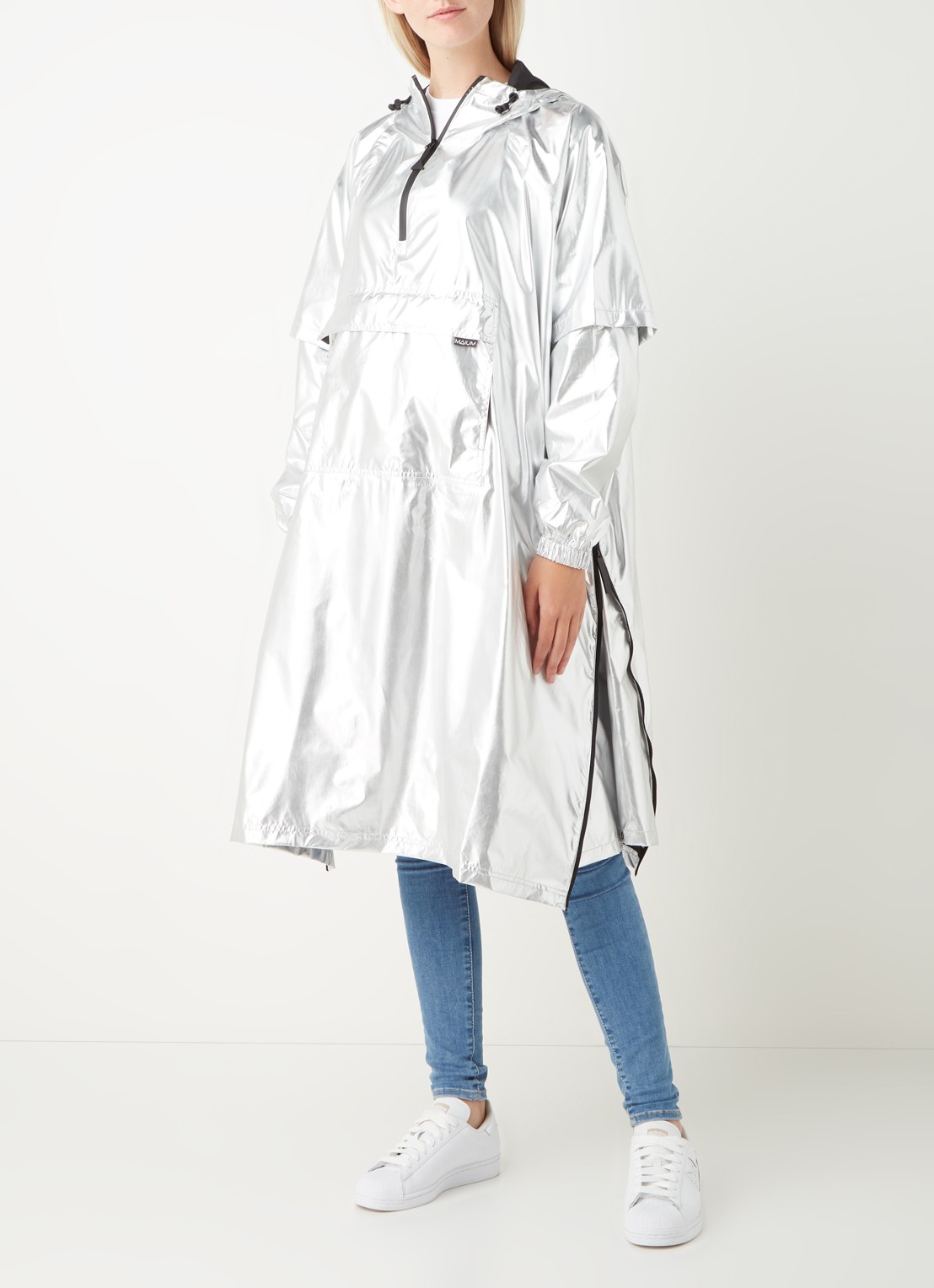 Maium Regenjas met capuchon - unisex - voorkant 4 zilver