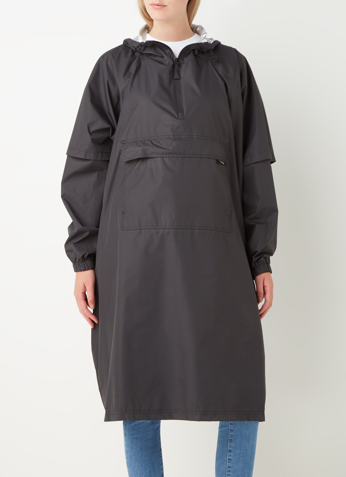 Maium Regenjas met capuchon - unisex - detail 4 zwart