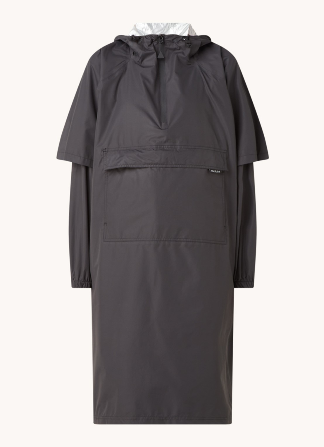 Maium Regenjas met capuchon - unisex - voorkant 2 zwart