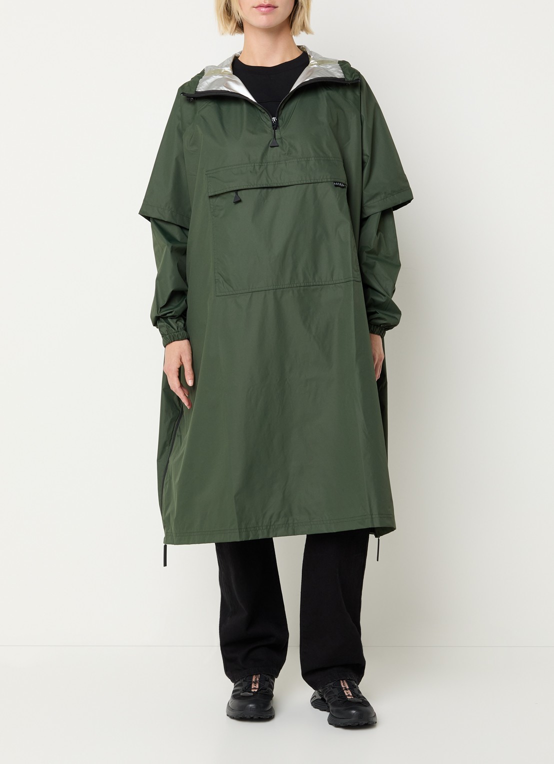 Maium Regenjas met capuchon - unisex - voorkant 2 donkergroen