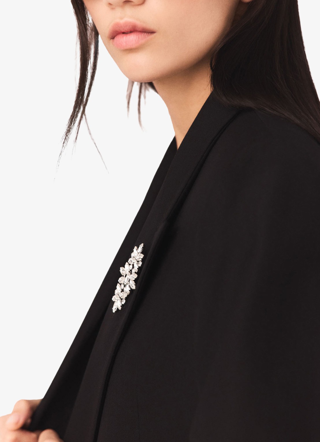 Maje 125Vordeau double-breasted blazer met afneembare broche - detail 5 donkerblauw