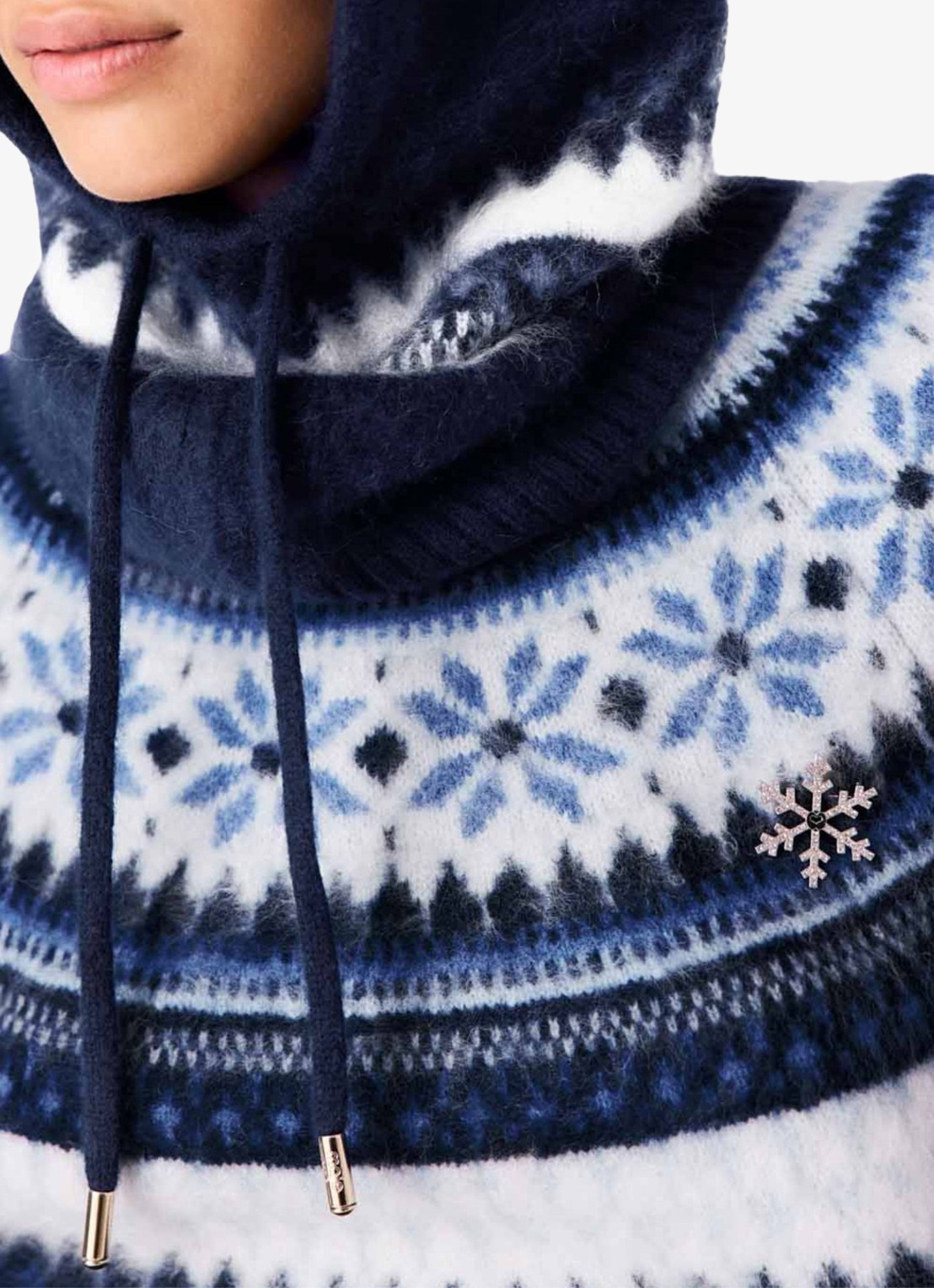 Maje Balaclava met grafische print - detail 4 donkerblauw