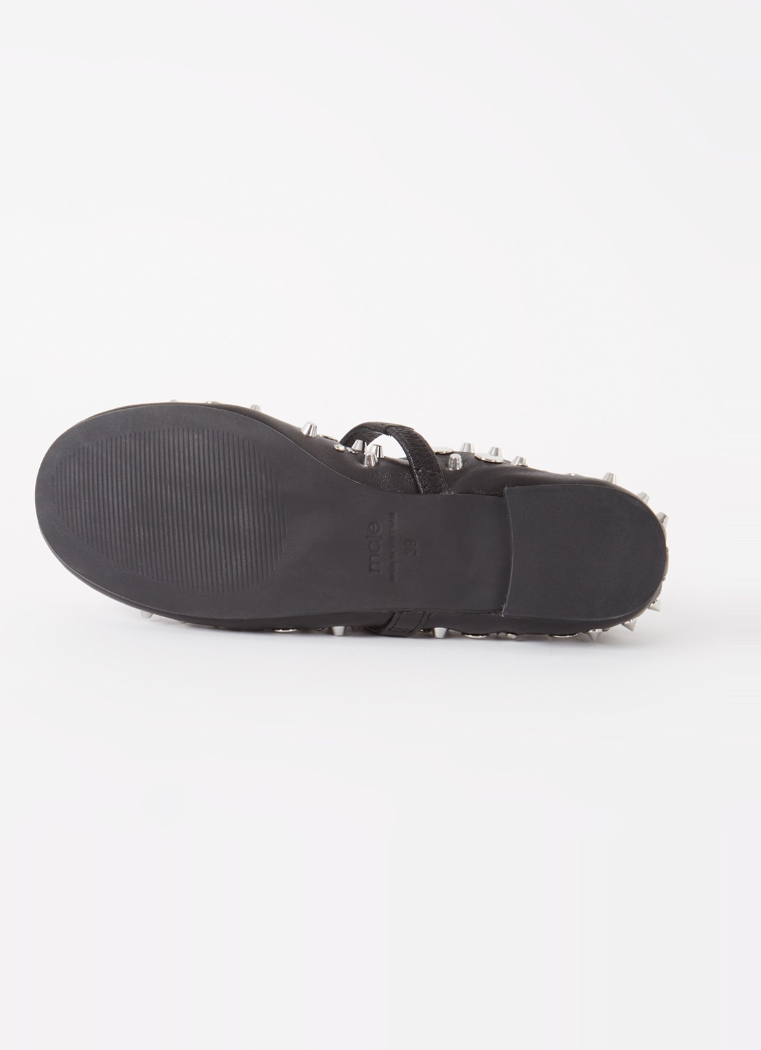 Maje Ballerina van kalfsleer met studs  - detail 4 zwart