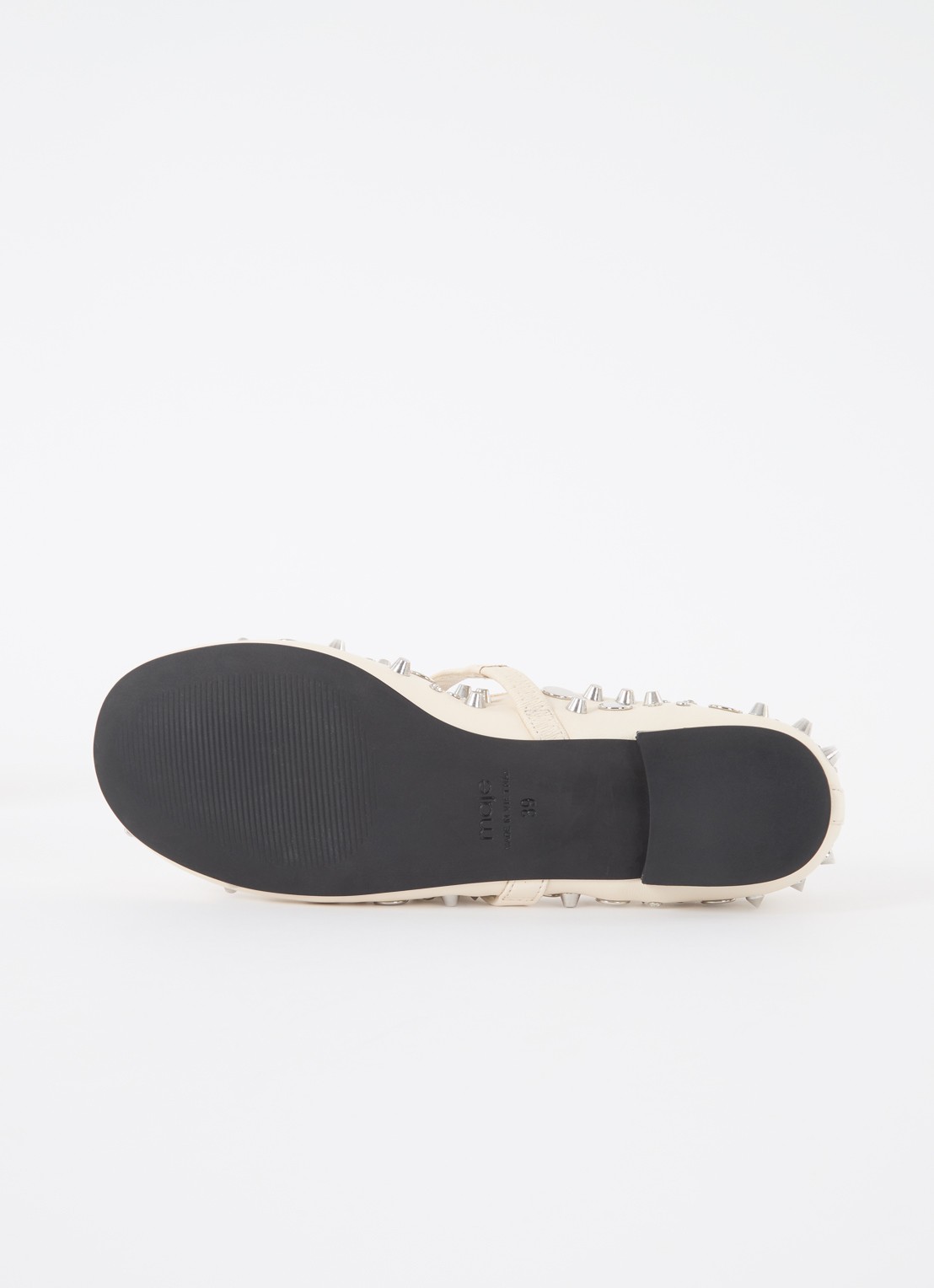 Maje Ballerina van kalfsleer met studs  - detail 3 ivoor