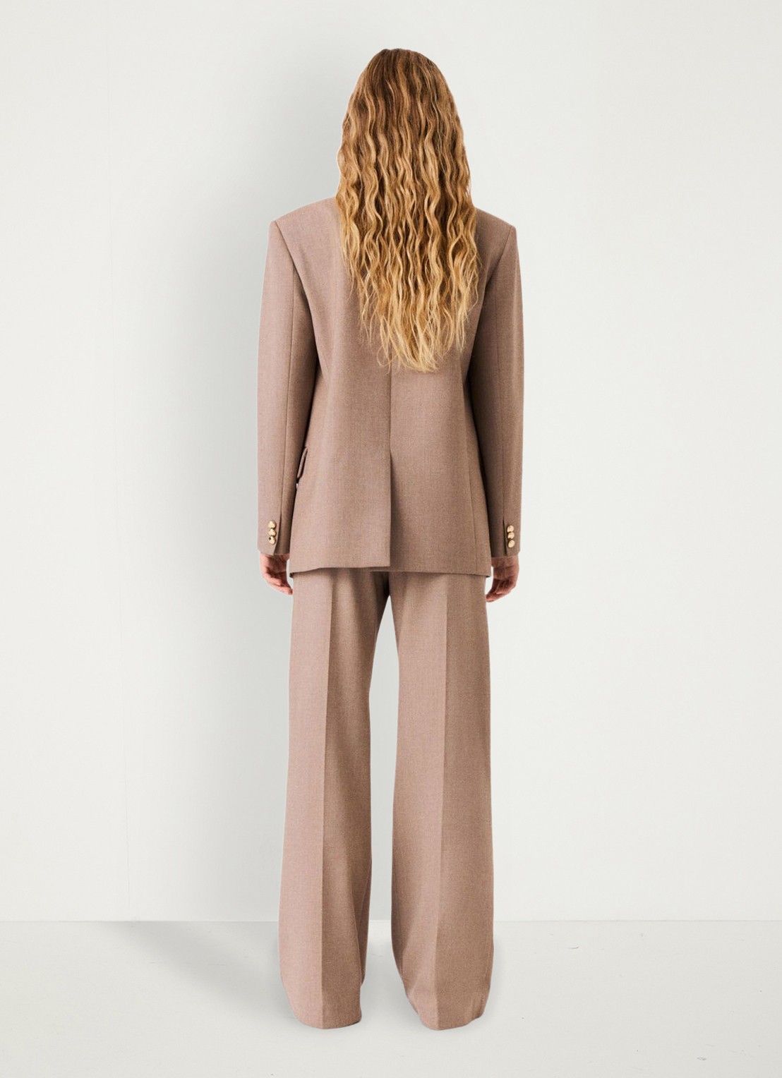 Maje Blazer in wolblend met klepzakken - achterkant 8 beige