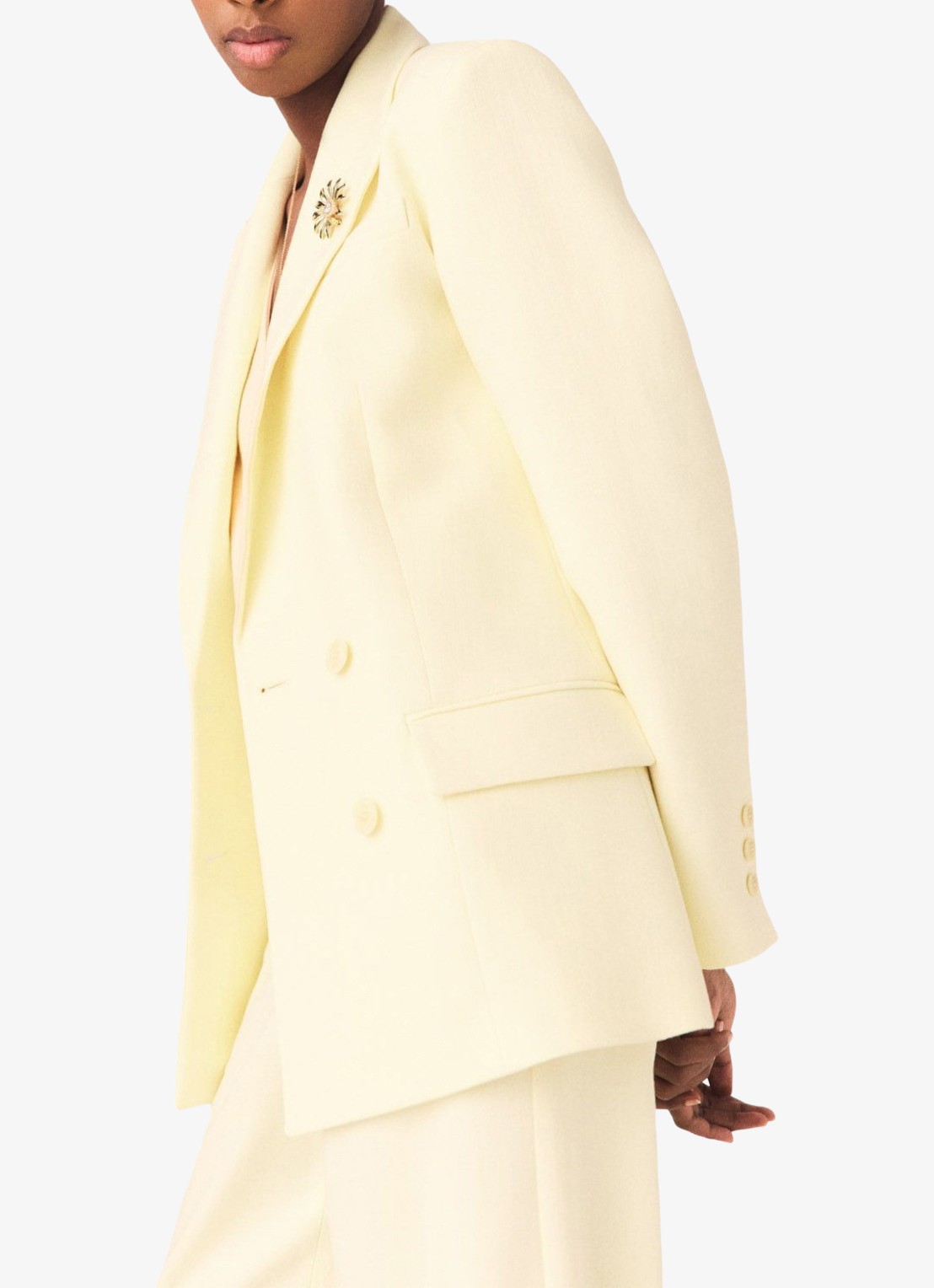 Maje Blazer met klepzakken - detail 5 lichtgeel