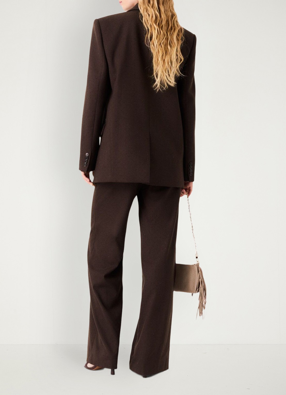 Maje Blazer met strass en klepzakken - achterkant 6 bruin
