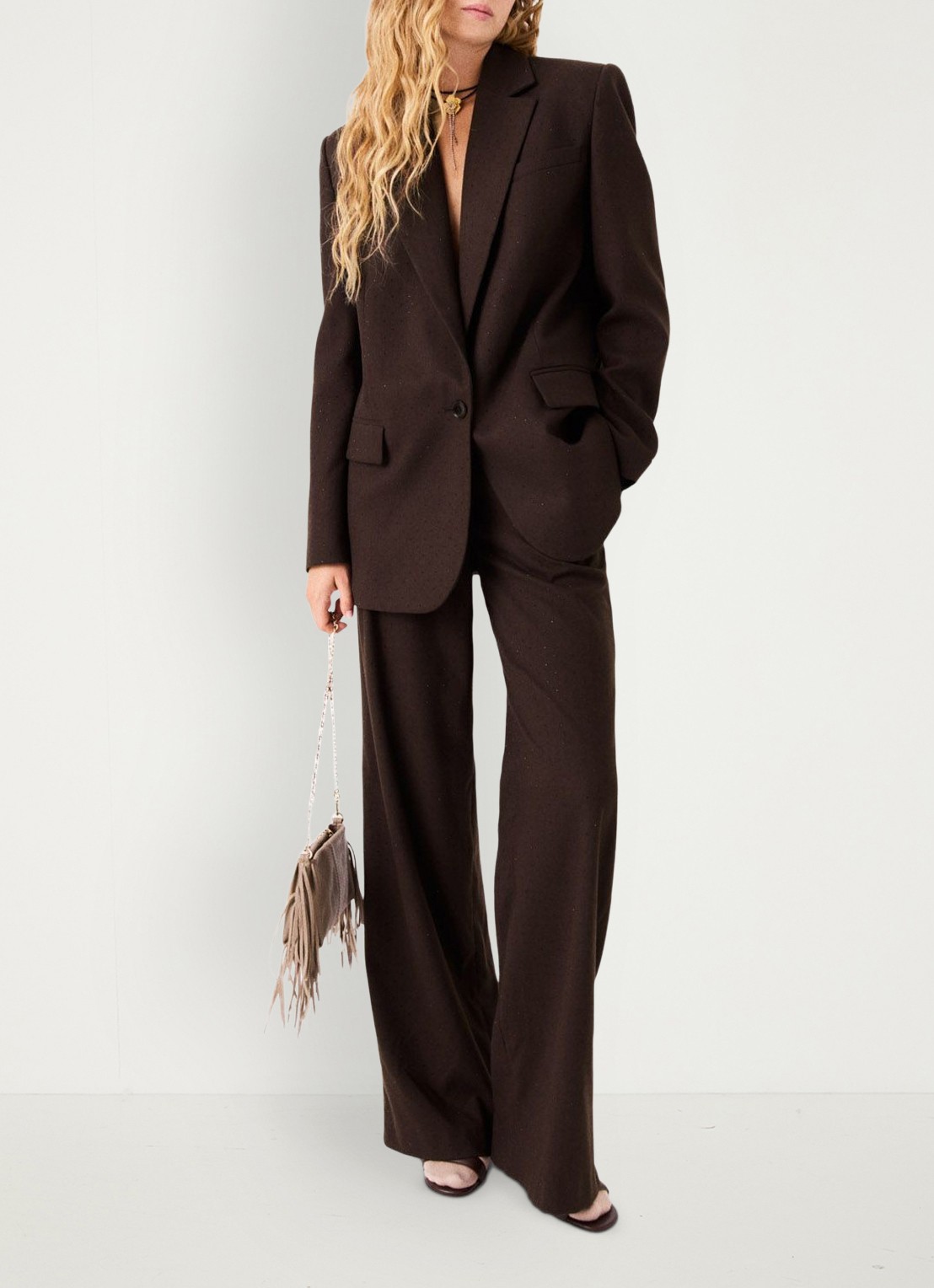 Maje Blazer met strass en klepzakken - detail 2 bruin