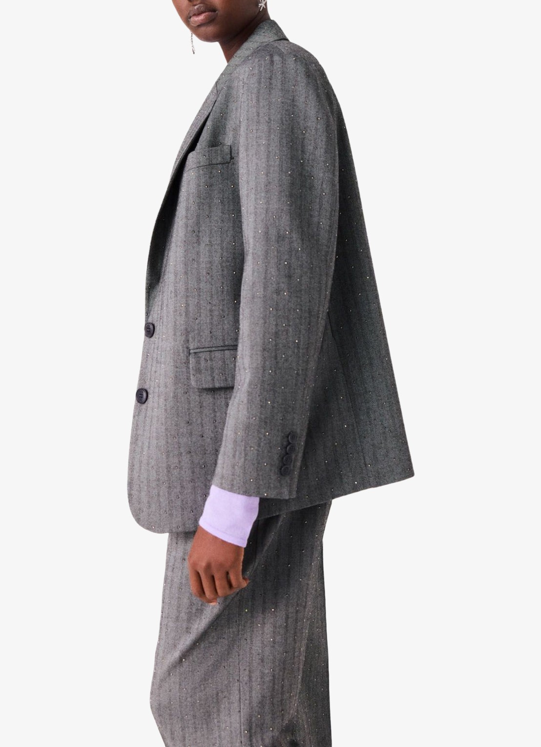 Maje Blazer met strass - detail 3 grijs