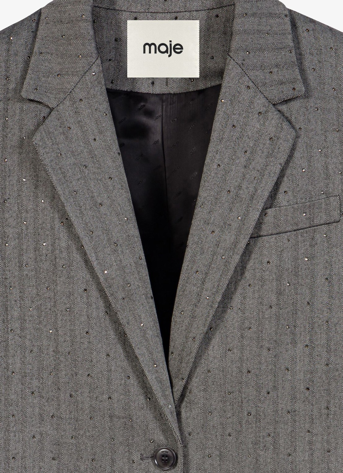Maje Blazer met strass - detail 5 grijs