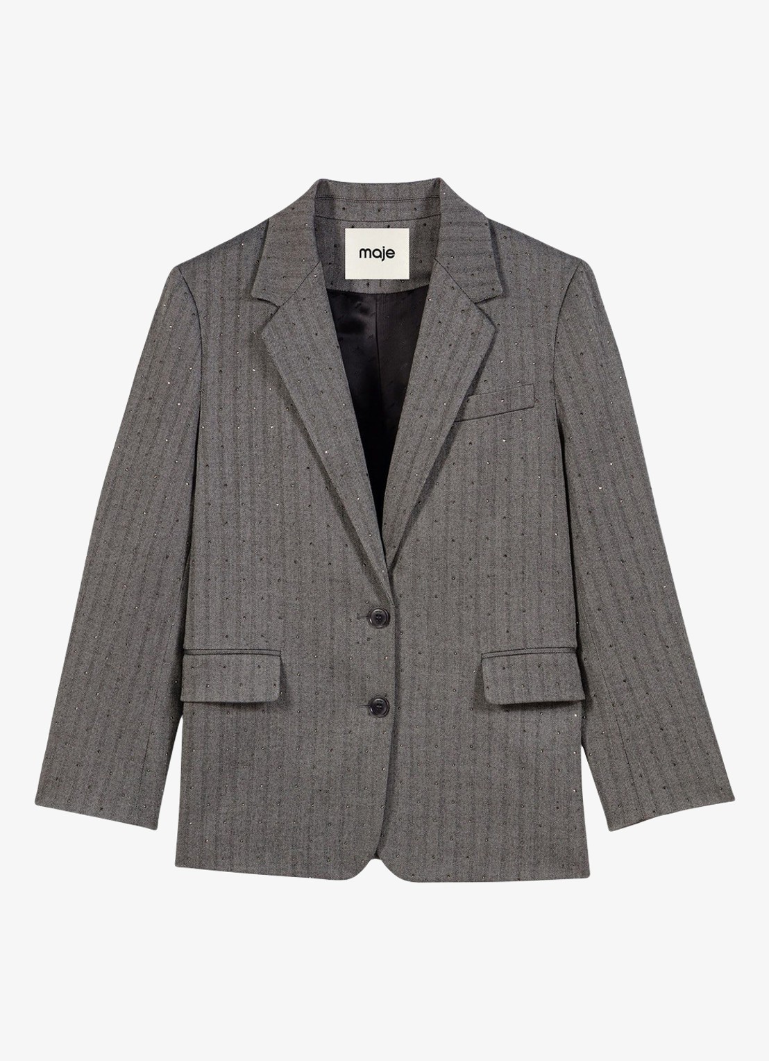 Maje Blazer met strass - voorkant 7 grijs