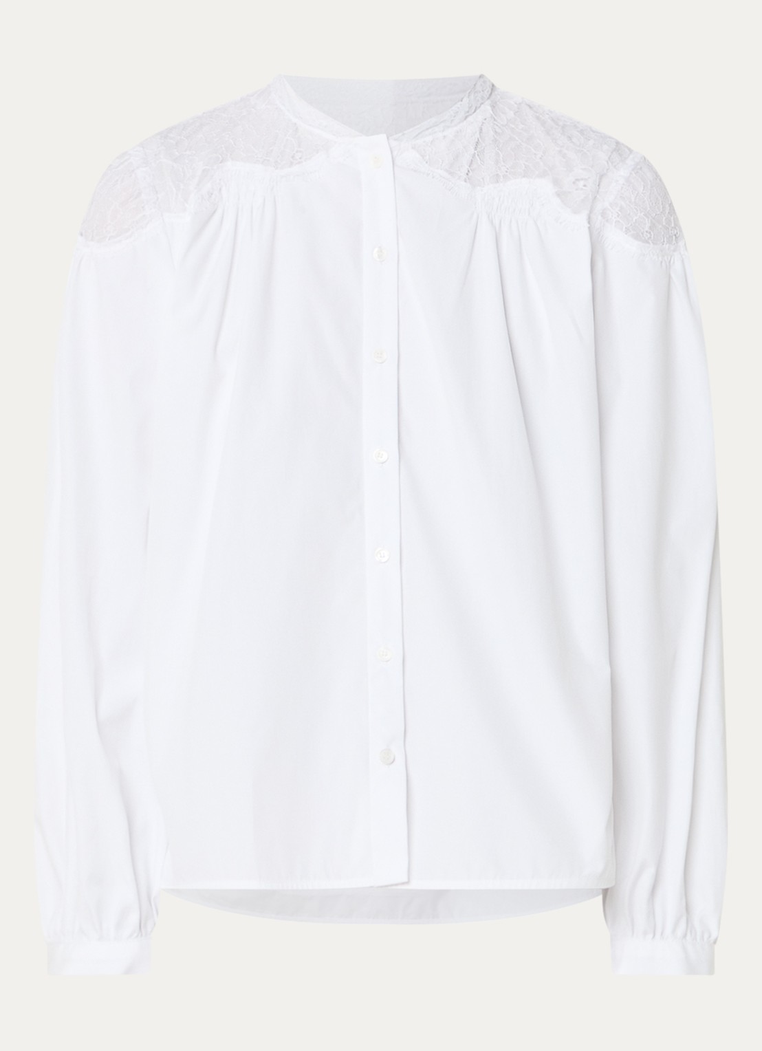 Maje Blouse met details van kant - voorkant 2 wit