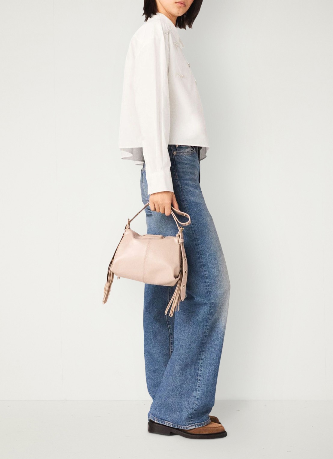 Maje Blouse met imitatieparels - detail 3 wit