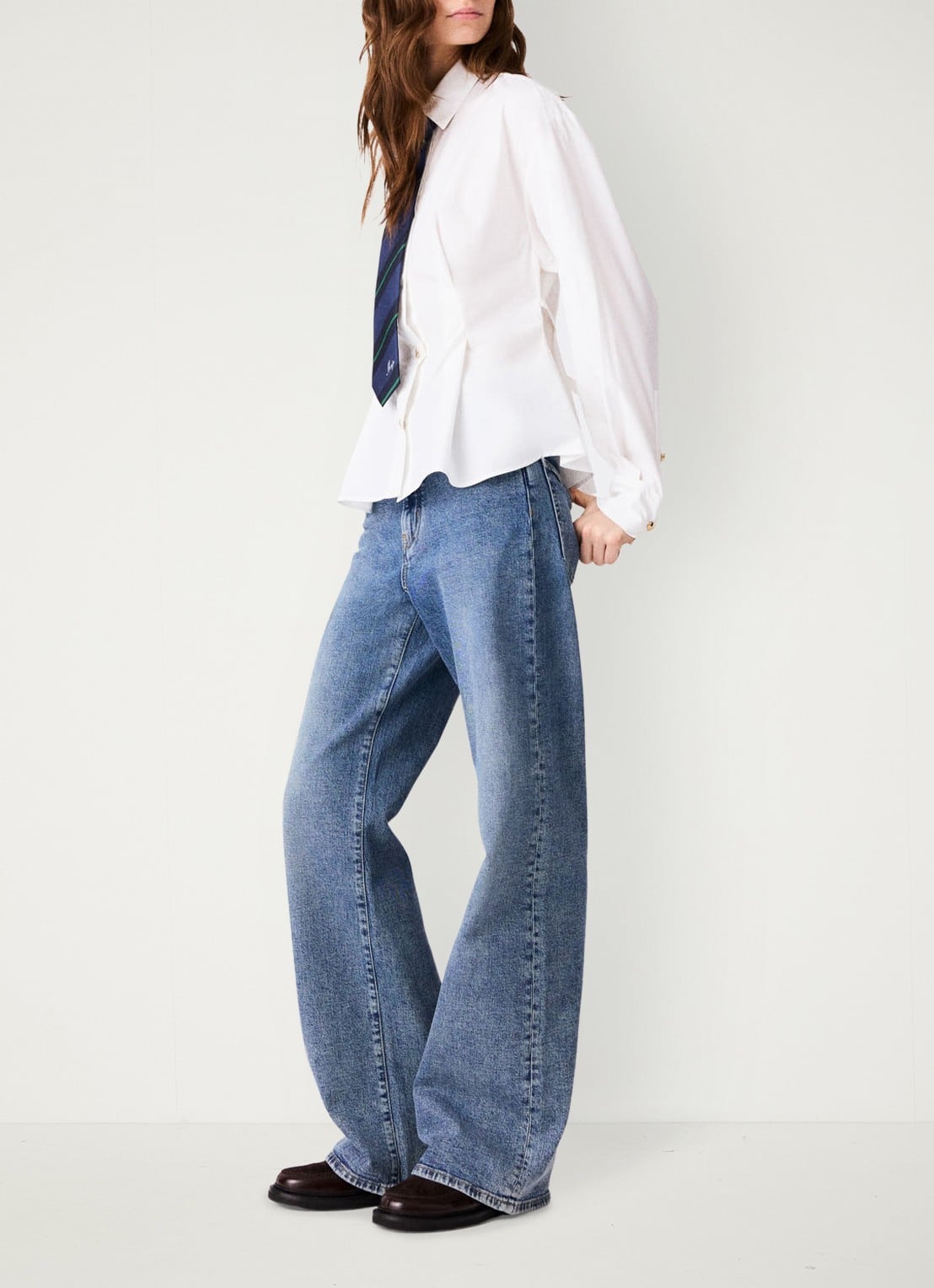 Maje Blouse met plooidetail  - detail 4 wit