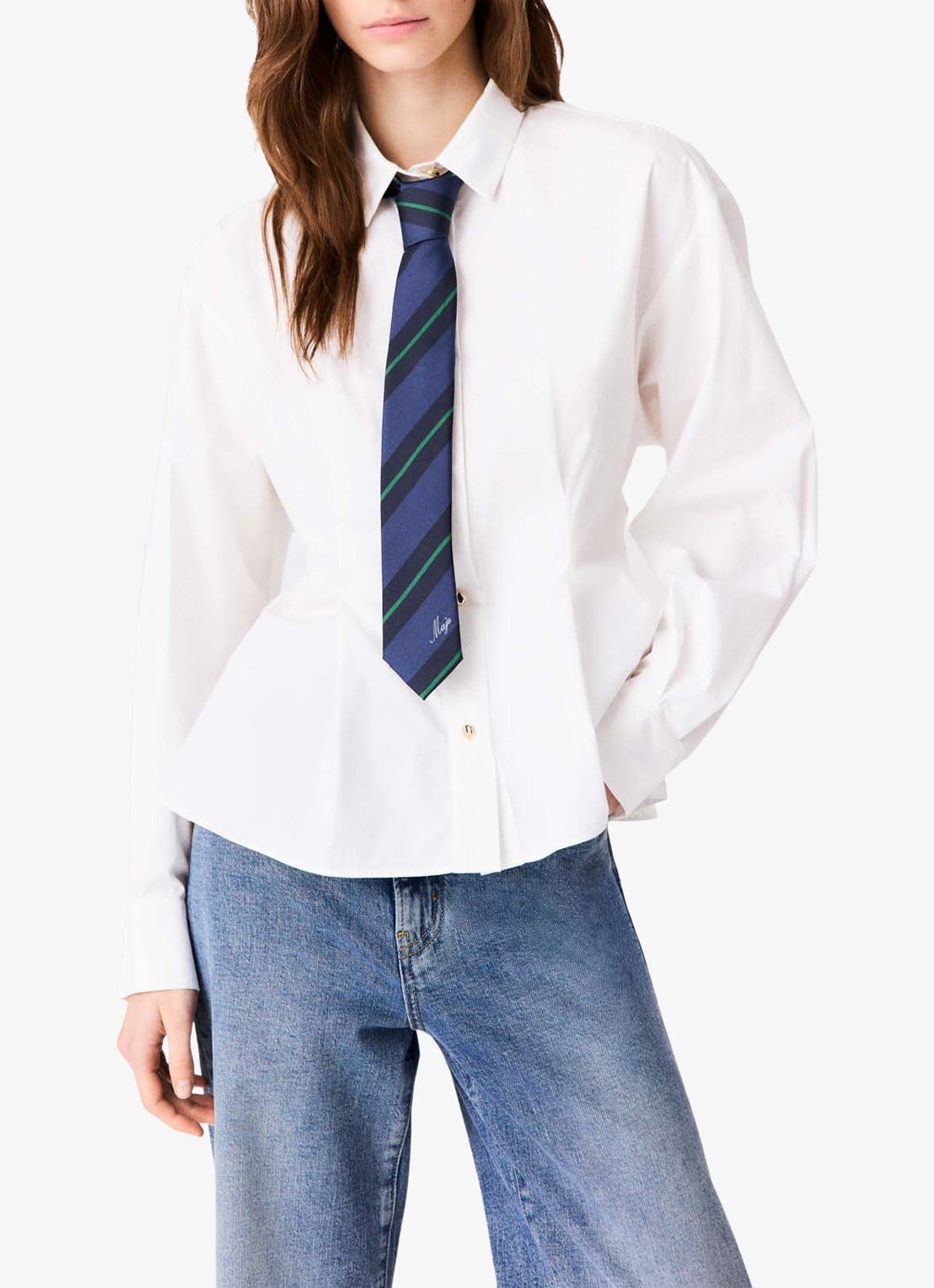 Maje Blouse met plooidetail  - detail 5 wit