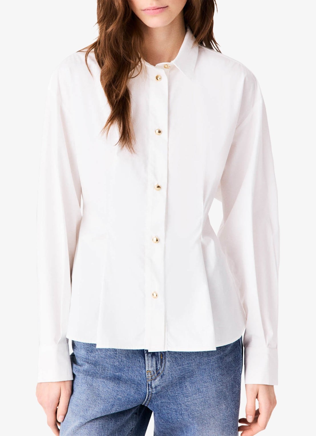 Maje Blouse met plooidetail  - detail 6 wit