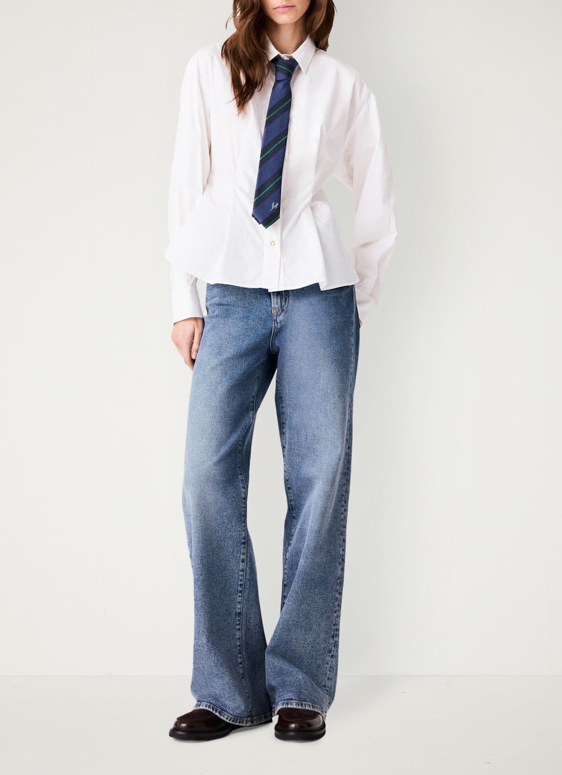 Maje Blouse met plooidetail  - voorkant 3 wit