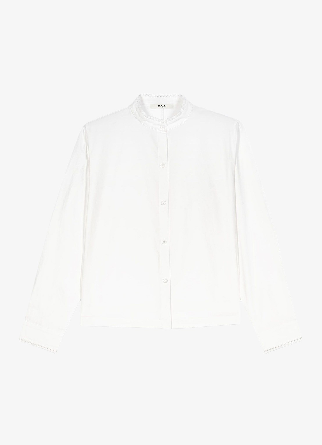 Maje Blouse met sjaalkraag - detail 3 white / wit