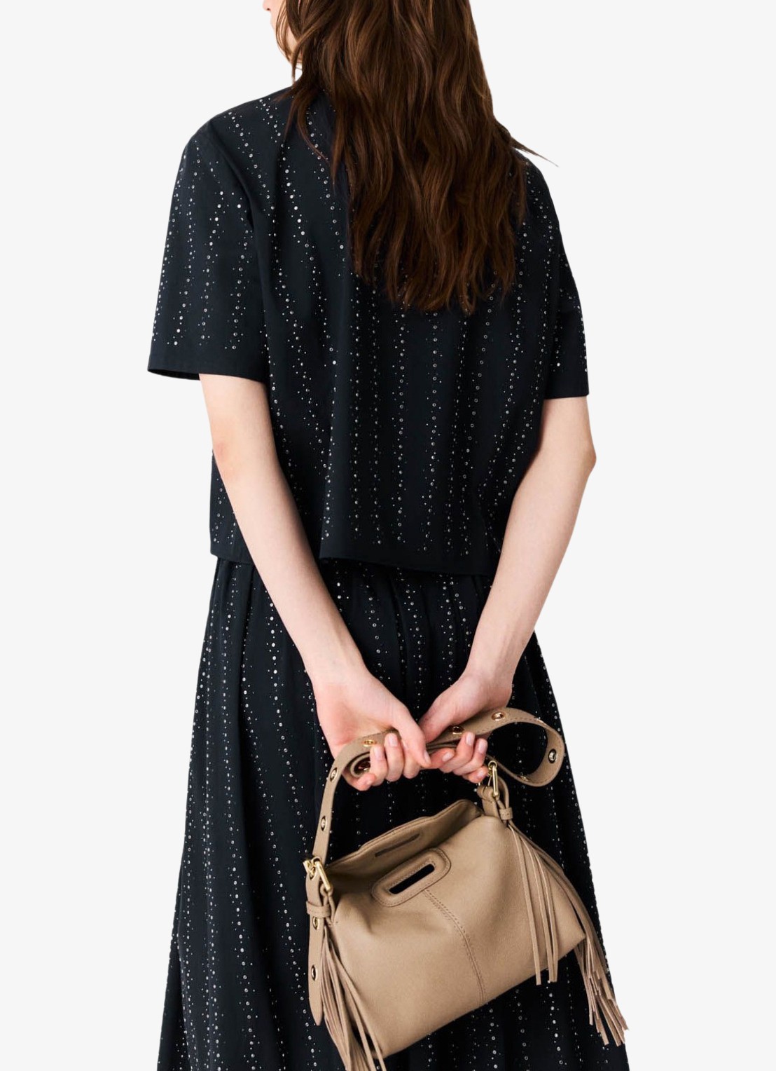 Maje Blouse met strass en borstzak - achterkant 8 donkerblauw