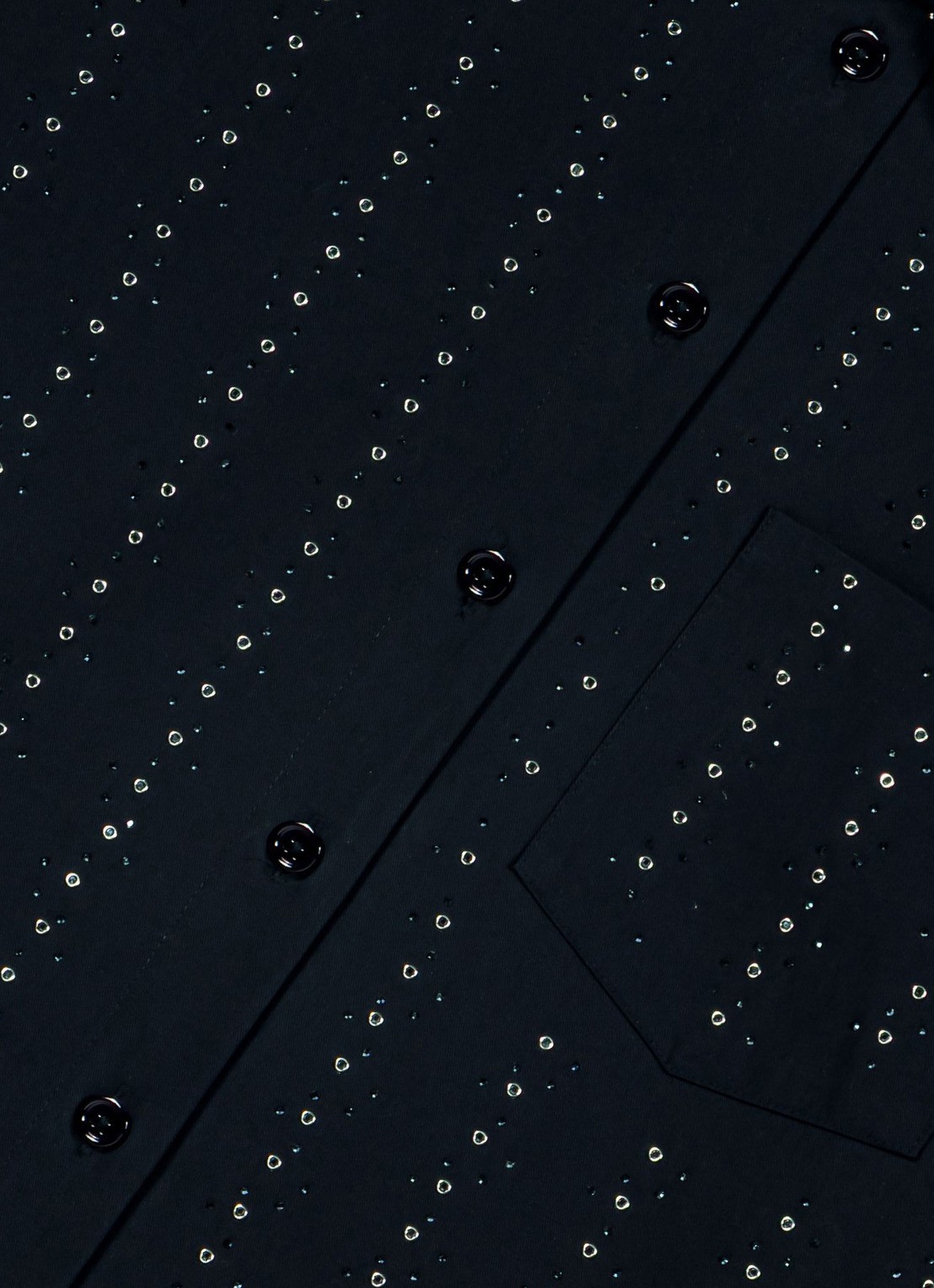 Maje Blouse met strass en borstzak - detail 2 donkerblauw