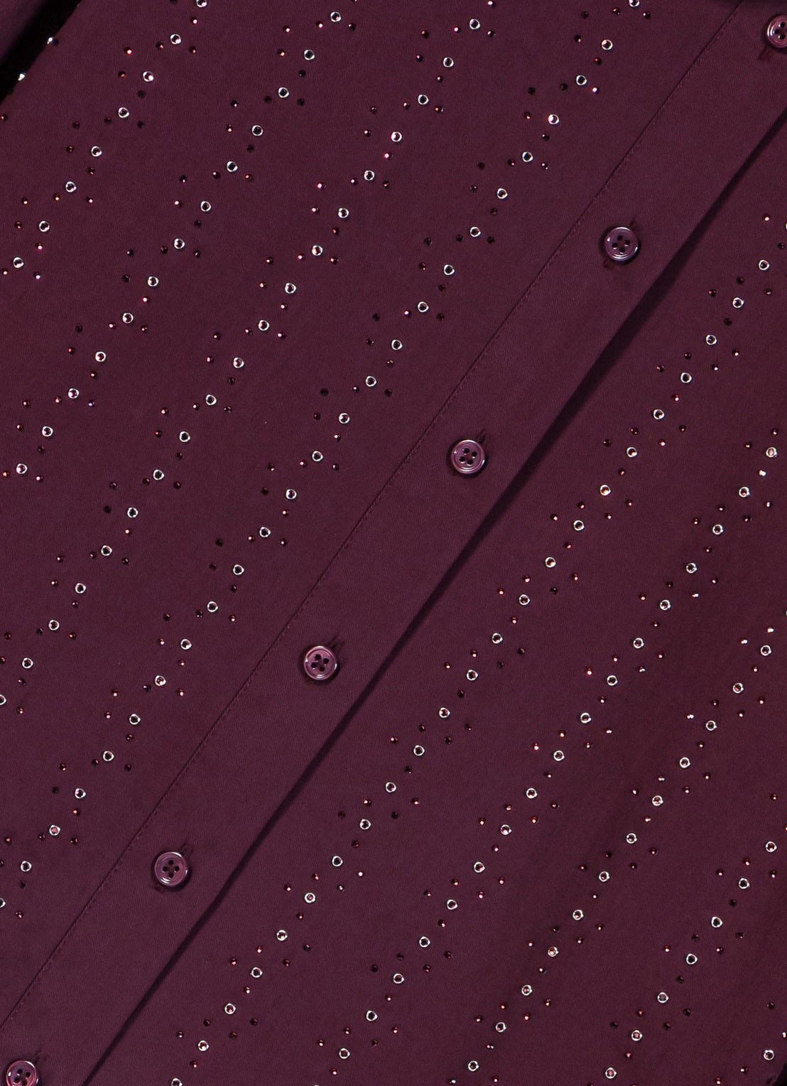 Maje Blouse met strass - detail 2 bordeauxrood