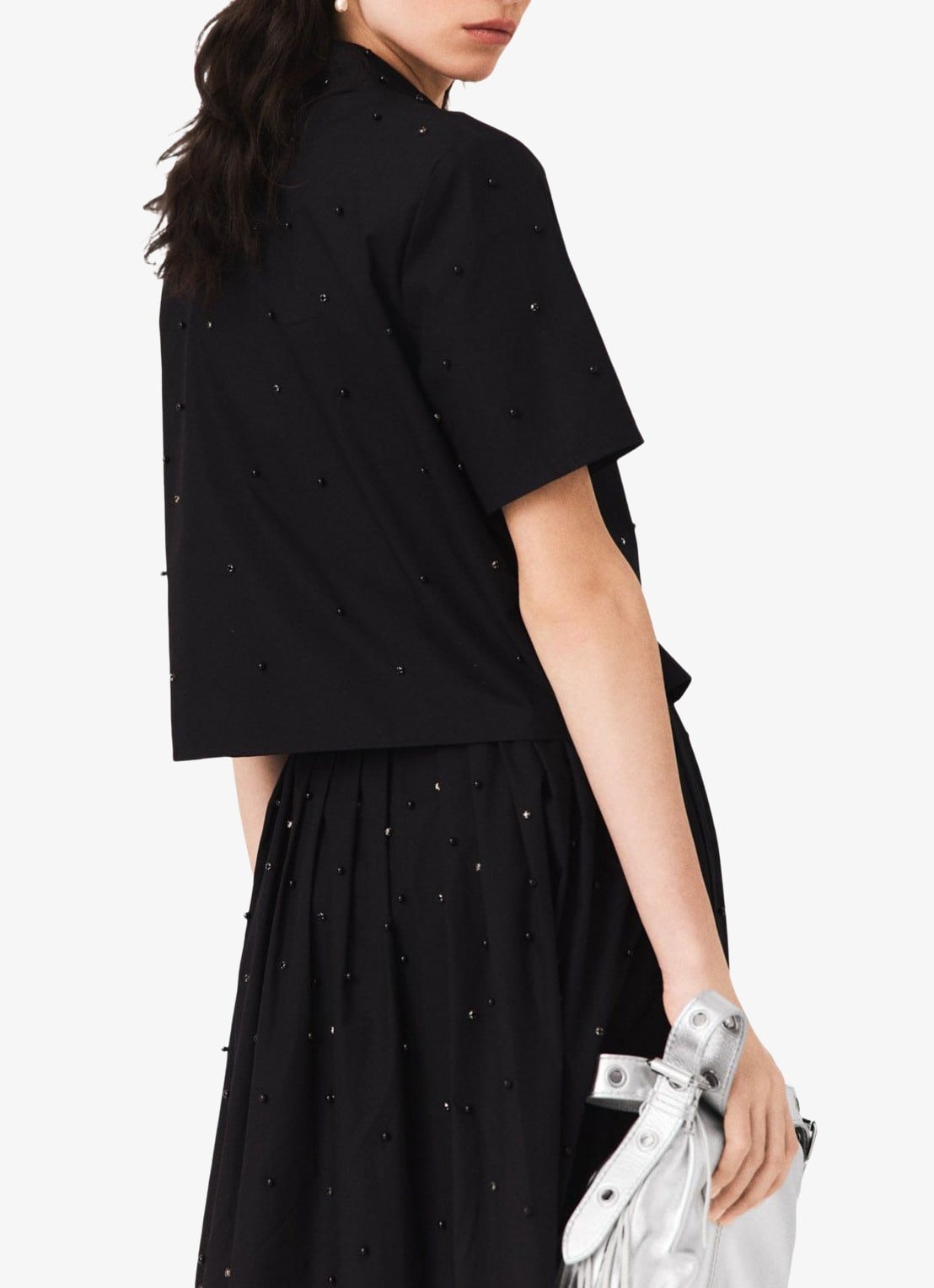 Maje Blouse met strass - achterkant 3 zwart