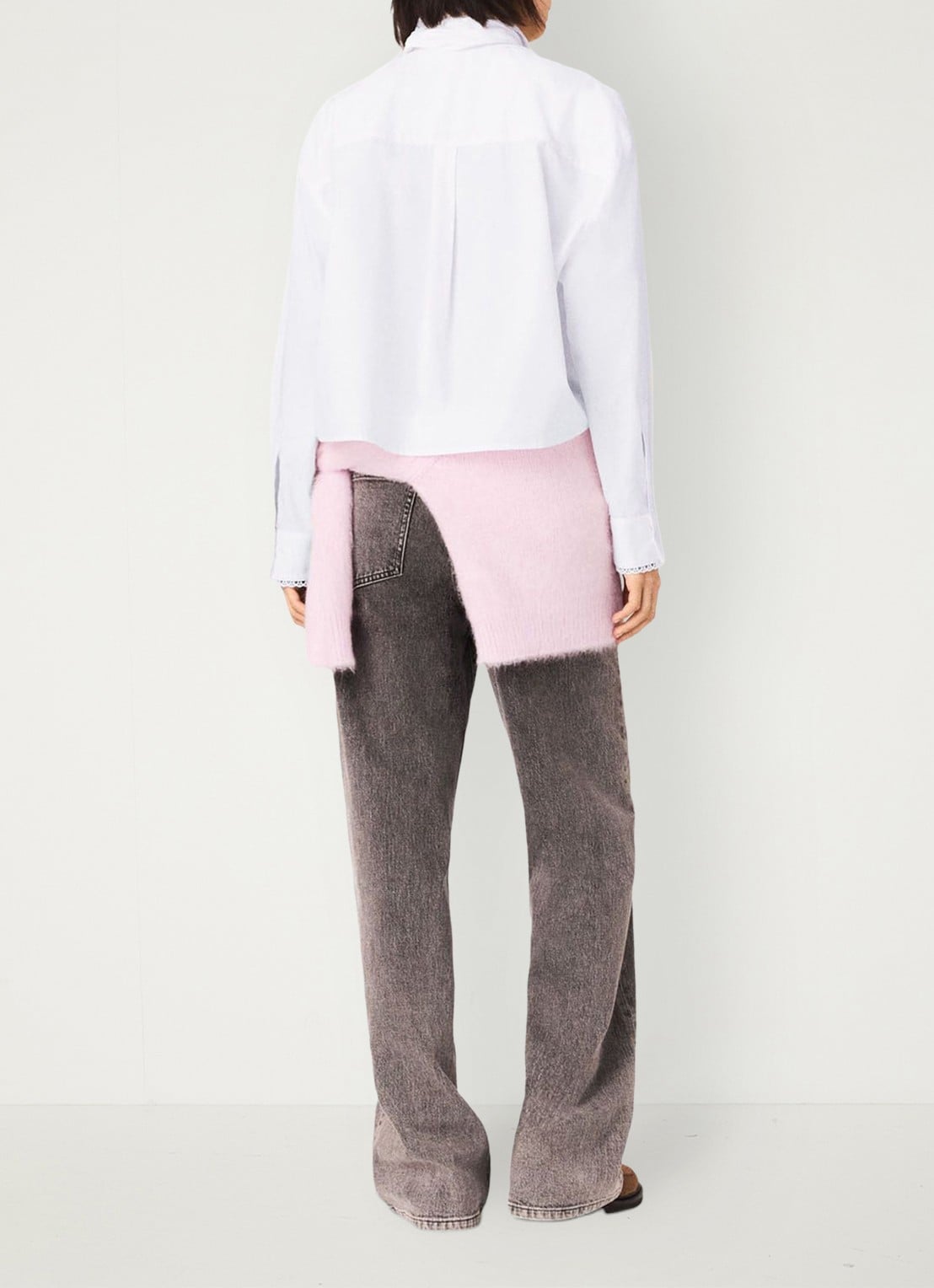 Maje Blouse met strikkraag - achterkant wit