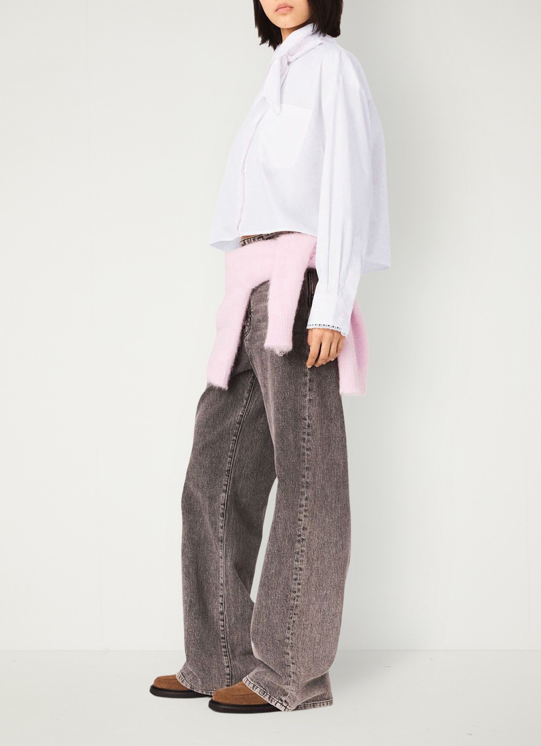 Maje Blouse met strikkraag - detail 5 wit
