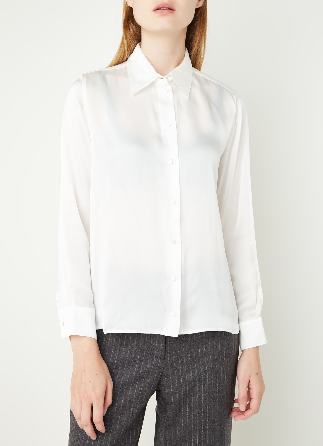 Maje Blouse van zijde - detail 4 wit