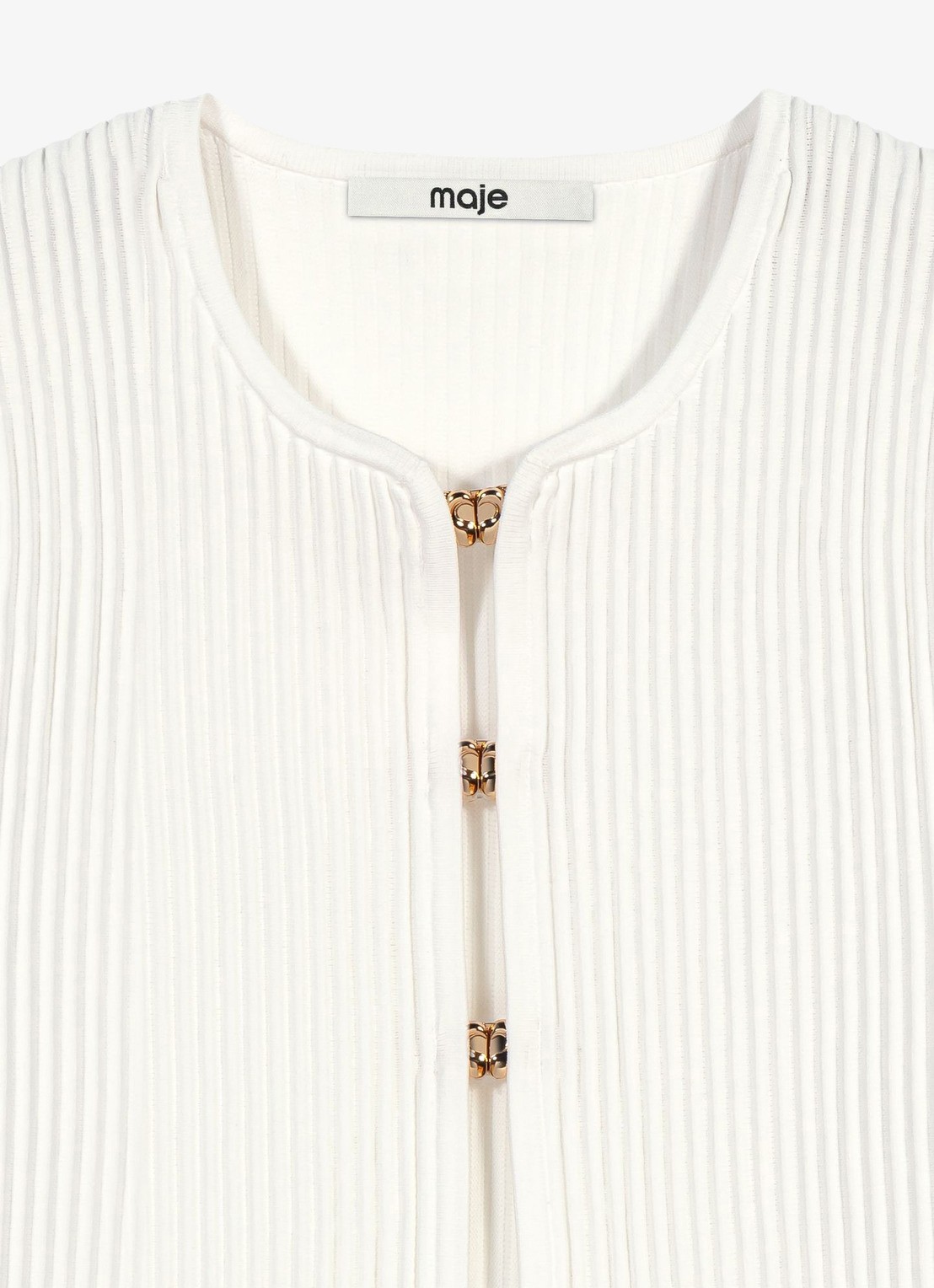 Maje Bolero met ribstructuur - detail 8 wit