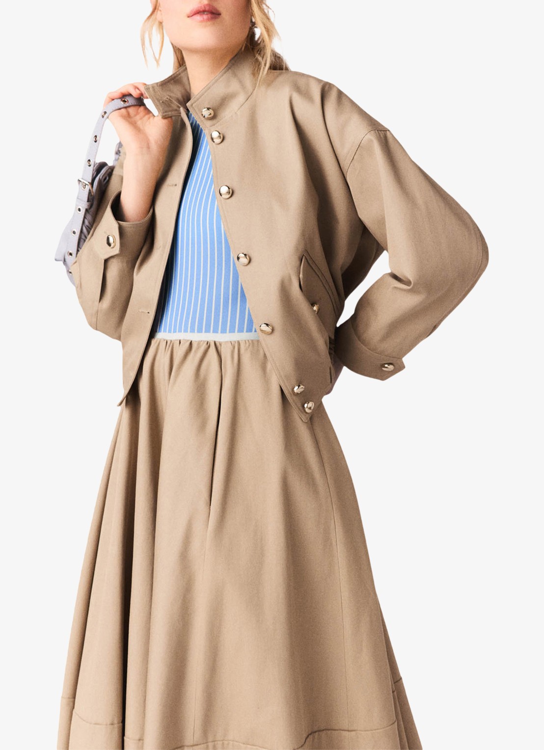 Maje Bomber jack met klepzakken  - detail 4 beige