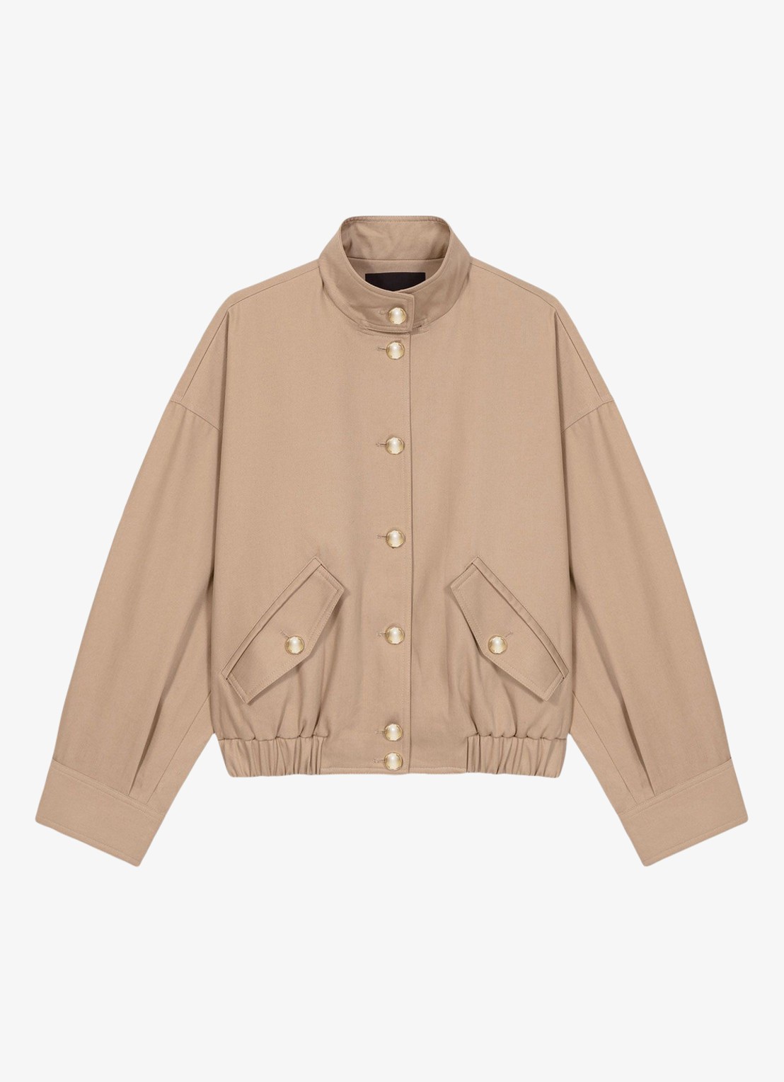 Maje Bomber jack met klepzakken  - voorkant 2 beige