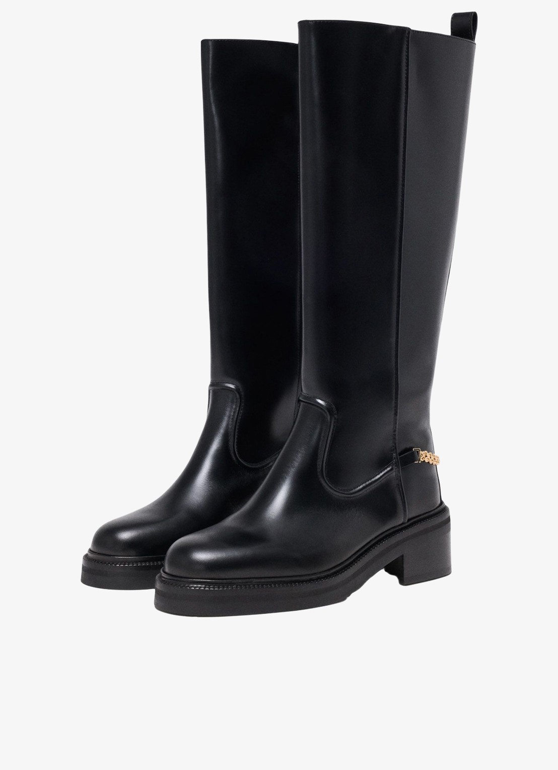 Maje Boots van leer - voorkant 7 zwart