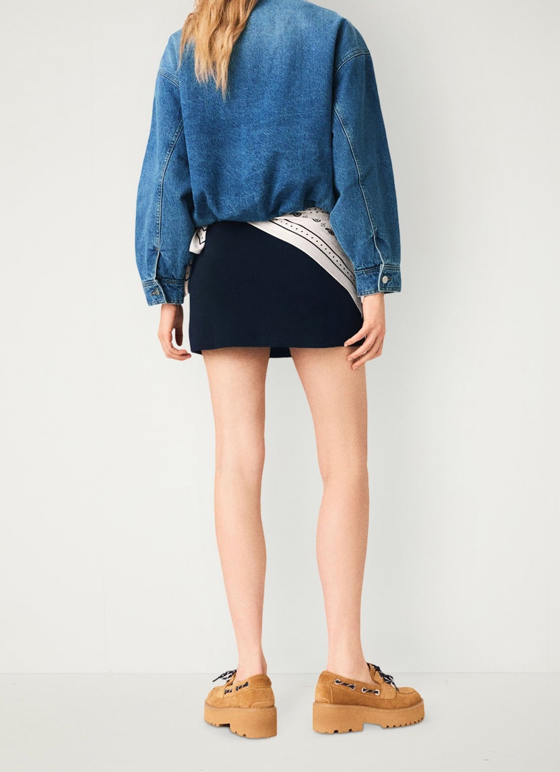 Maje Botwow bomberjack van denim - achterkant 3 blauw