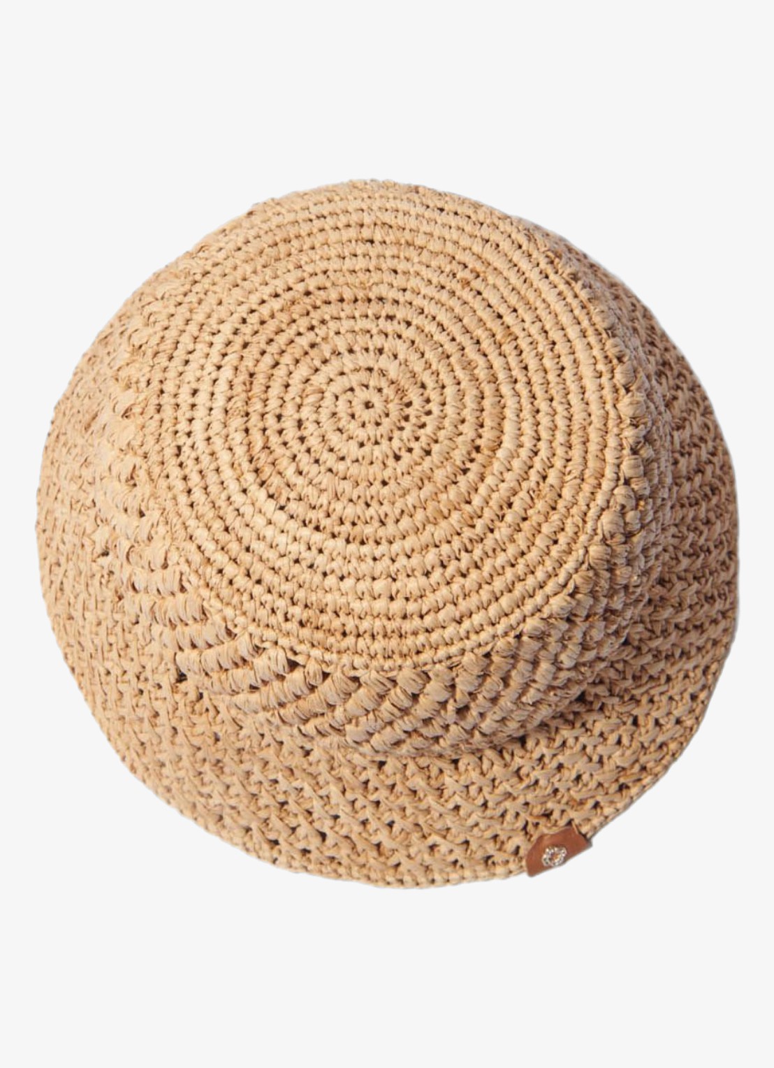 Maje Bucket hoed van raffia - voorkant 2 camel