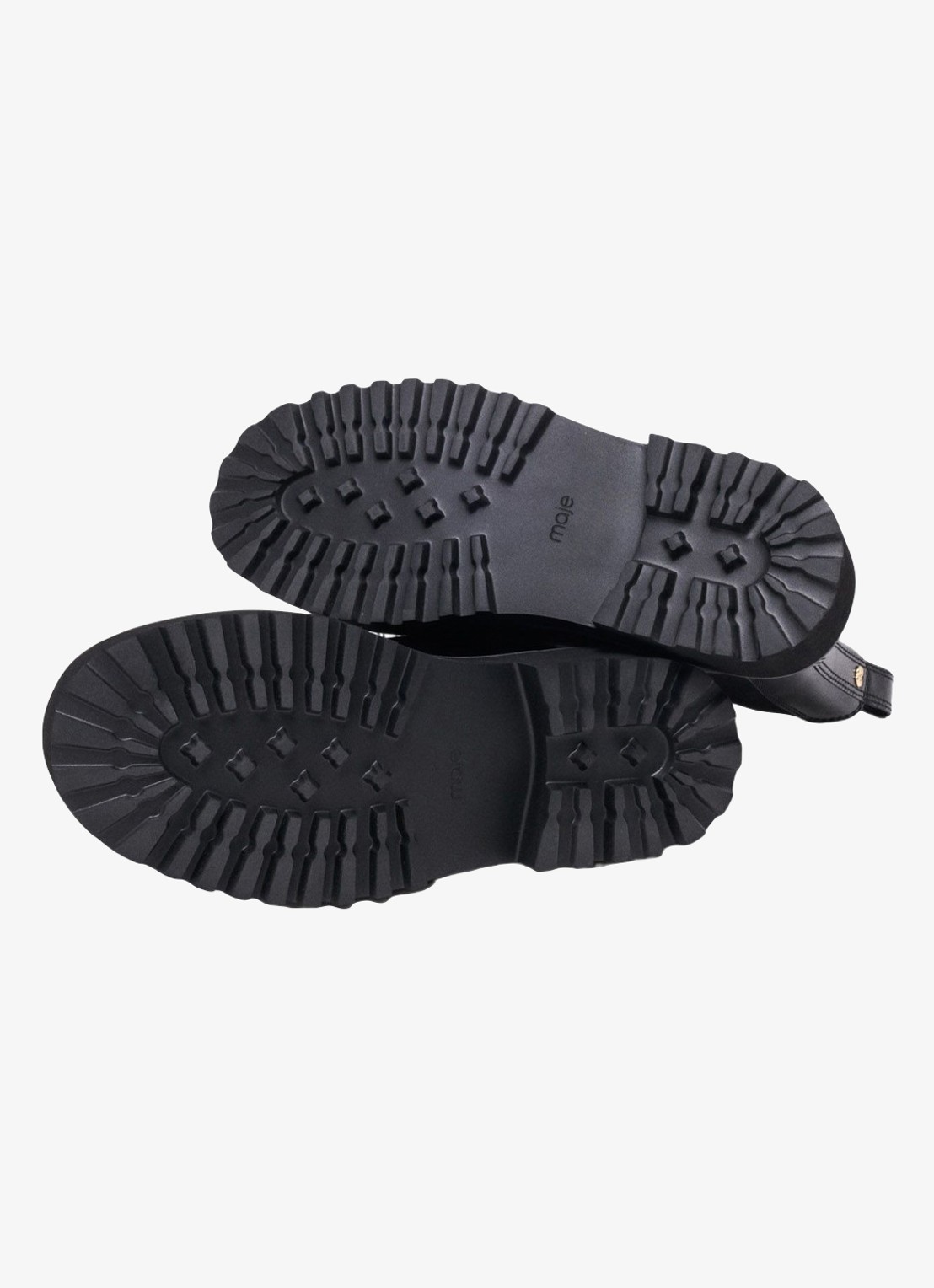 Maje Chelsea boot van leer - detail 2 zwart