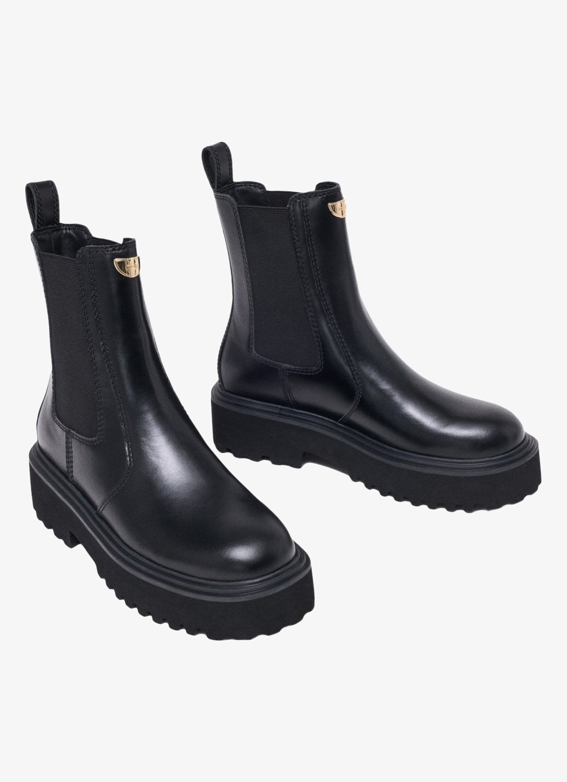 Maje Chelsea boot van leer - detail 3 zwart