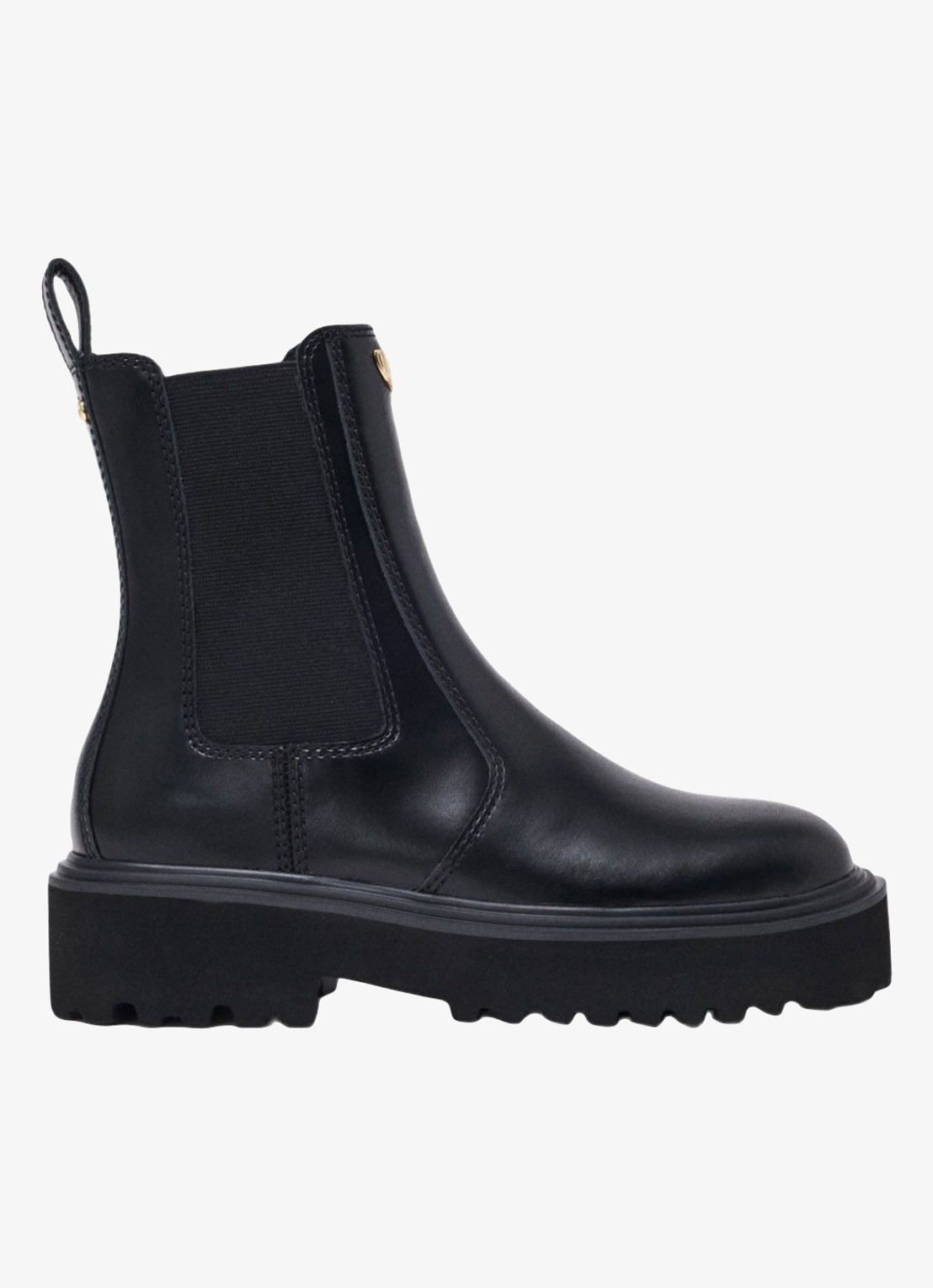 Maje Chelsea boot van leer - voorkant 7 zwart