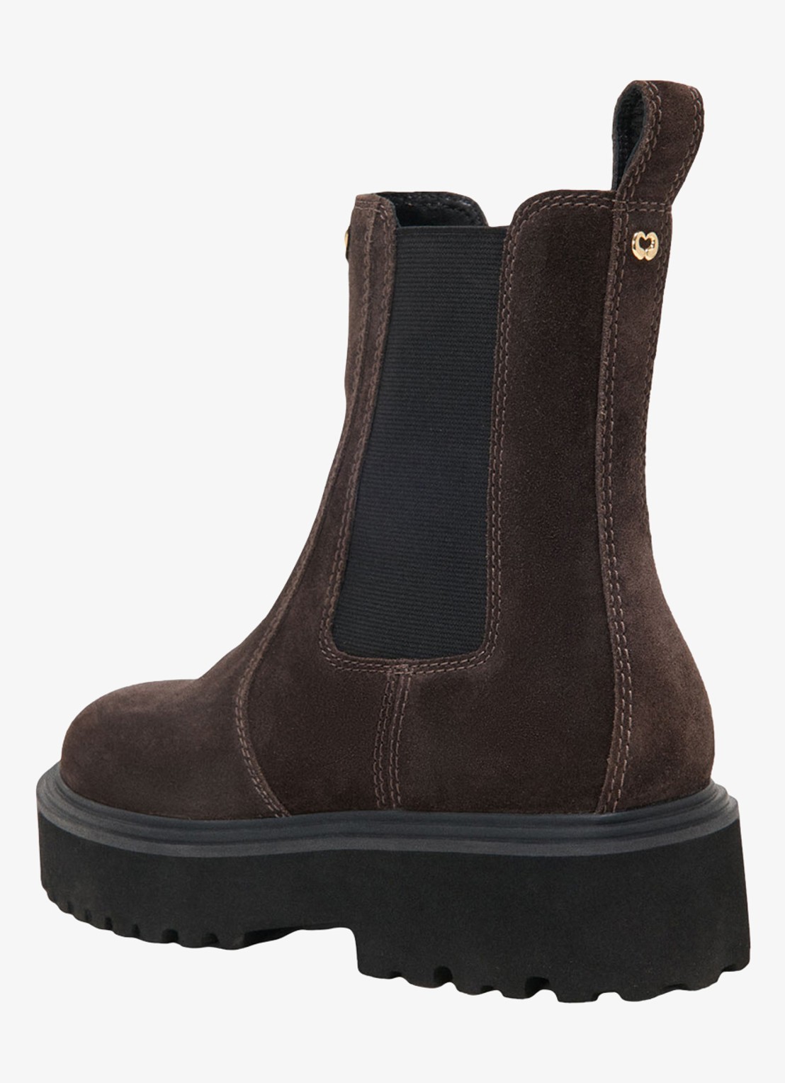 Maje Chelsea boot van suéde - detail 4 donkerbruin