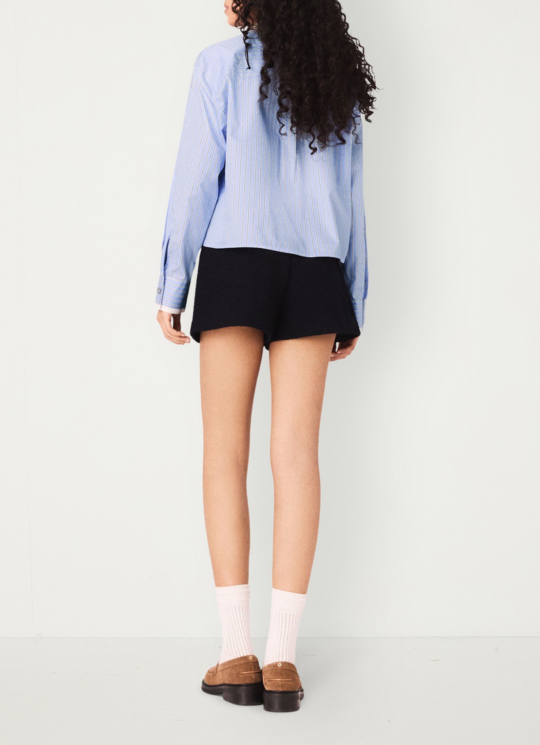 Maje Ciblue blouse met afneembare kraag - achterkant 3 blauw