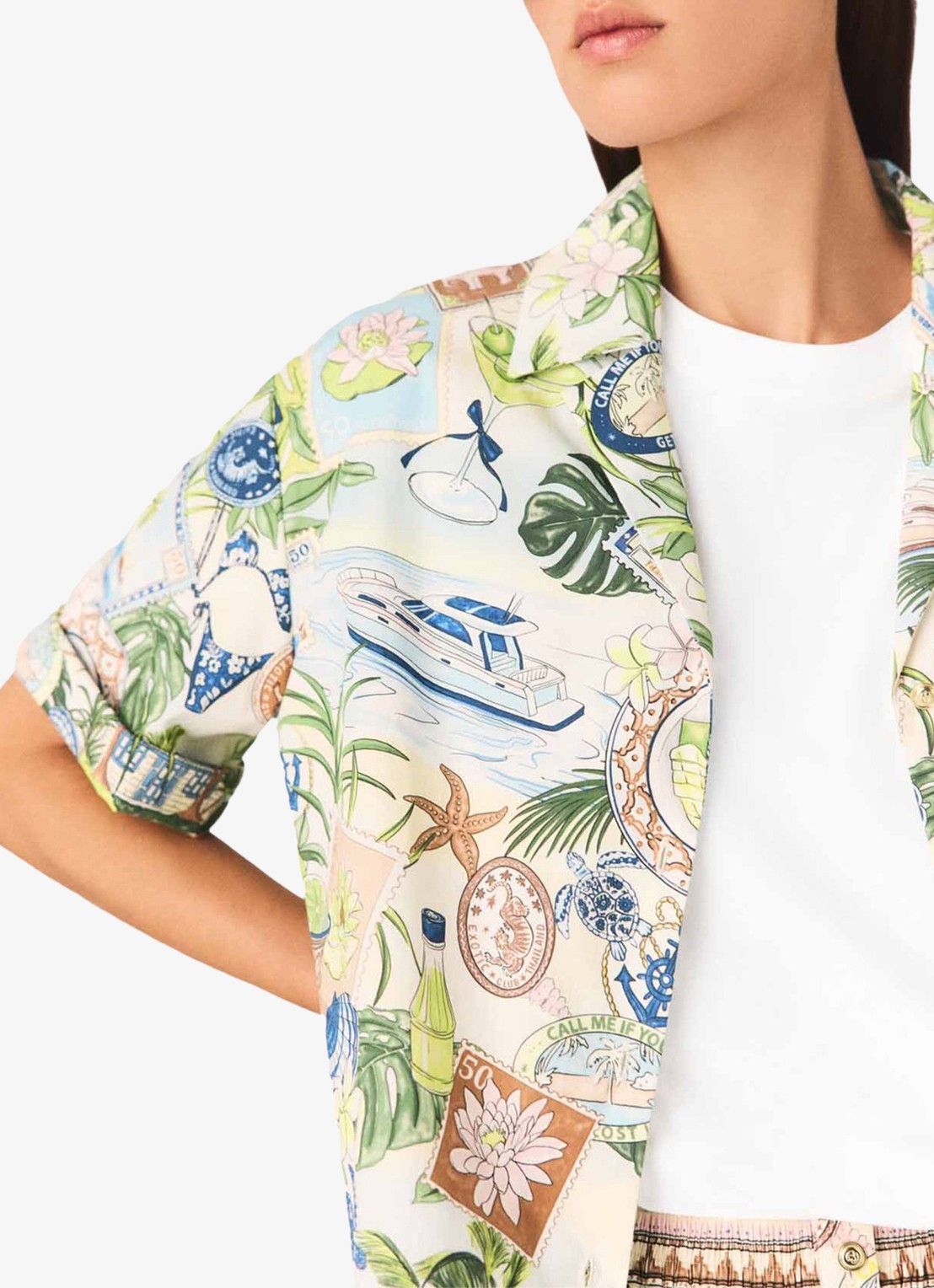 Maje Cifesti blouse met print - detail 7 groen