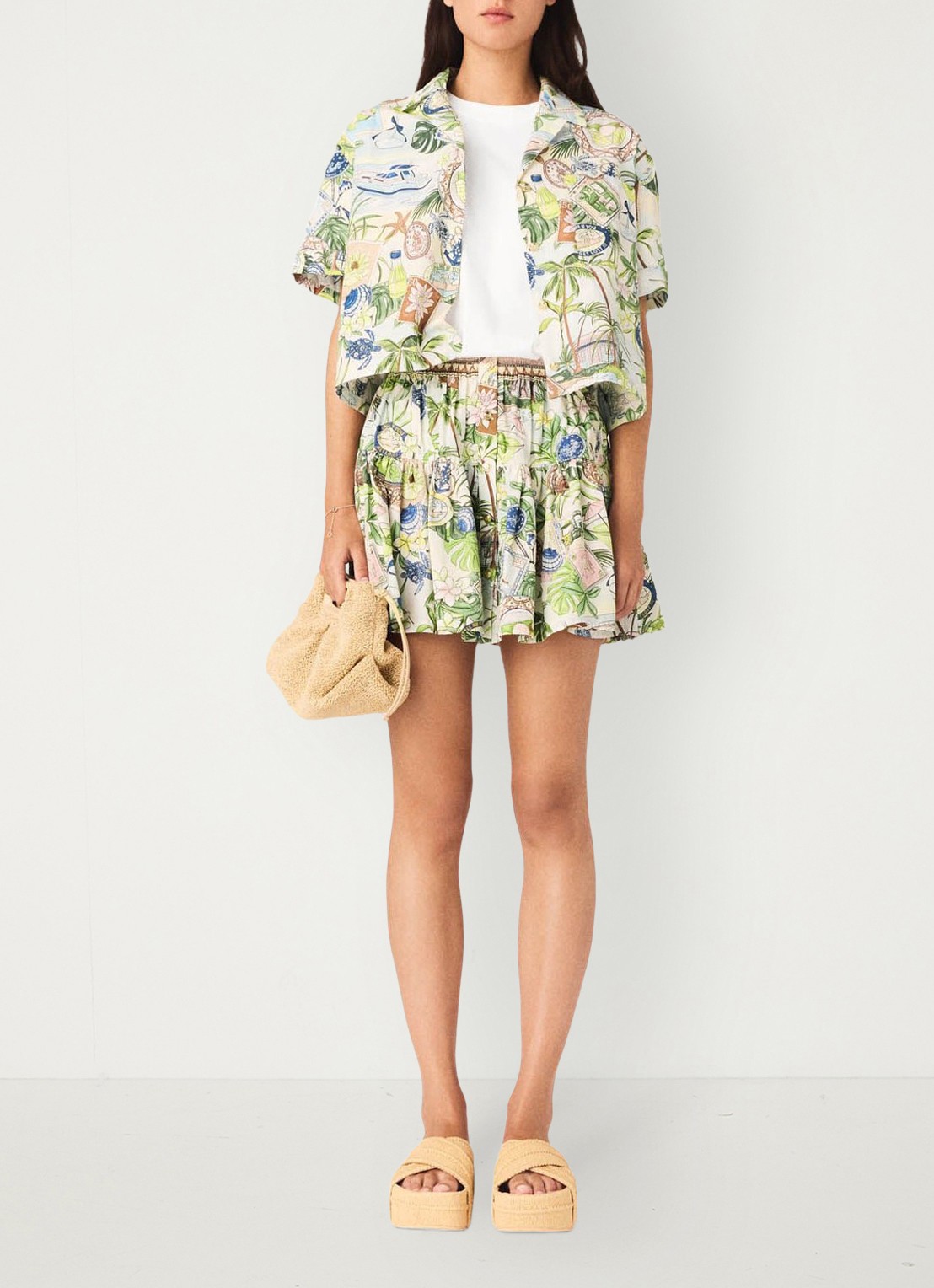 Maje Cifesti blouse met print - voorkant 2 groen