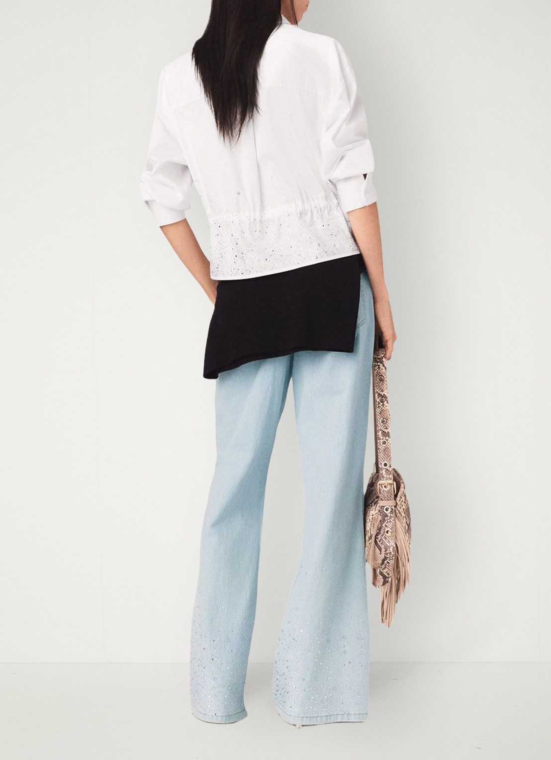 Maje Cisequino blouse met broderie - achterkant 2 wit