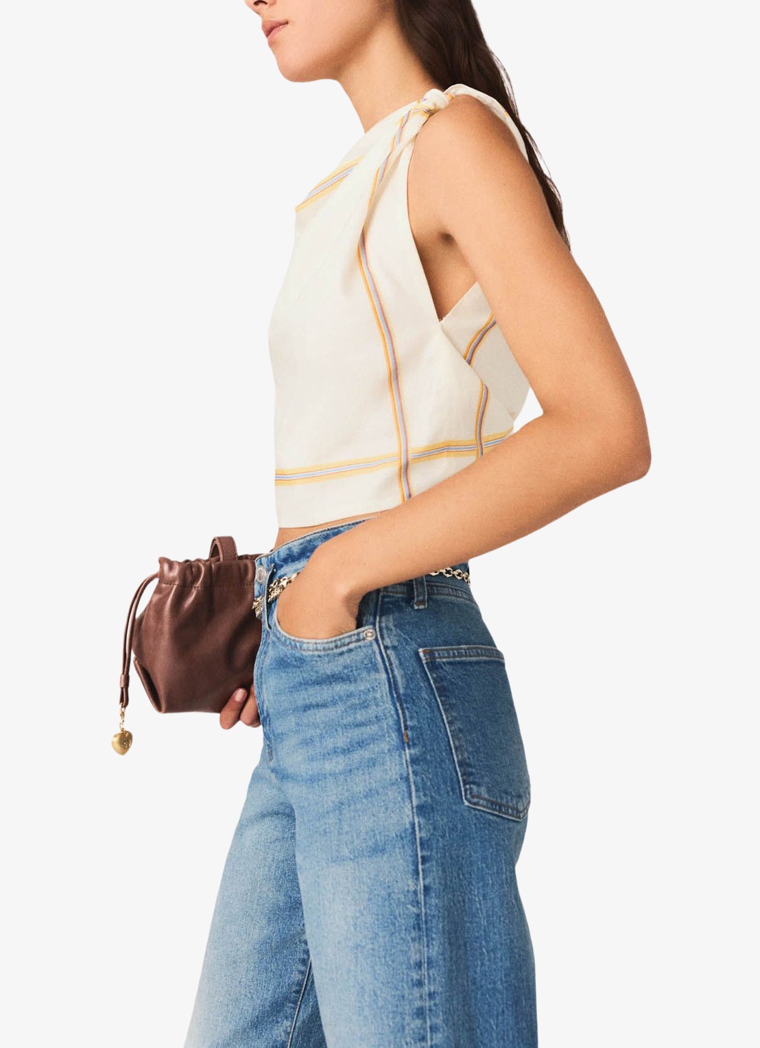 Maje Crop top met rugdecolleté - detail 5 wit
