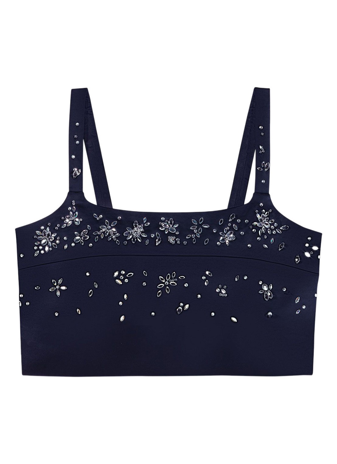 Maje Crop top met strass - voorkant 2 donkerblauw