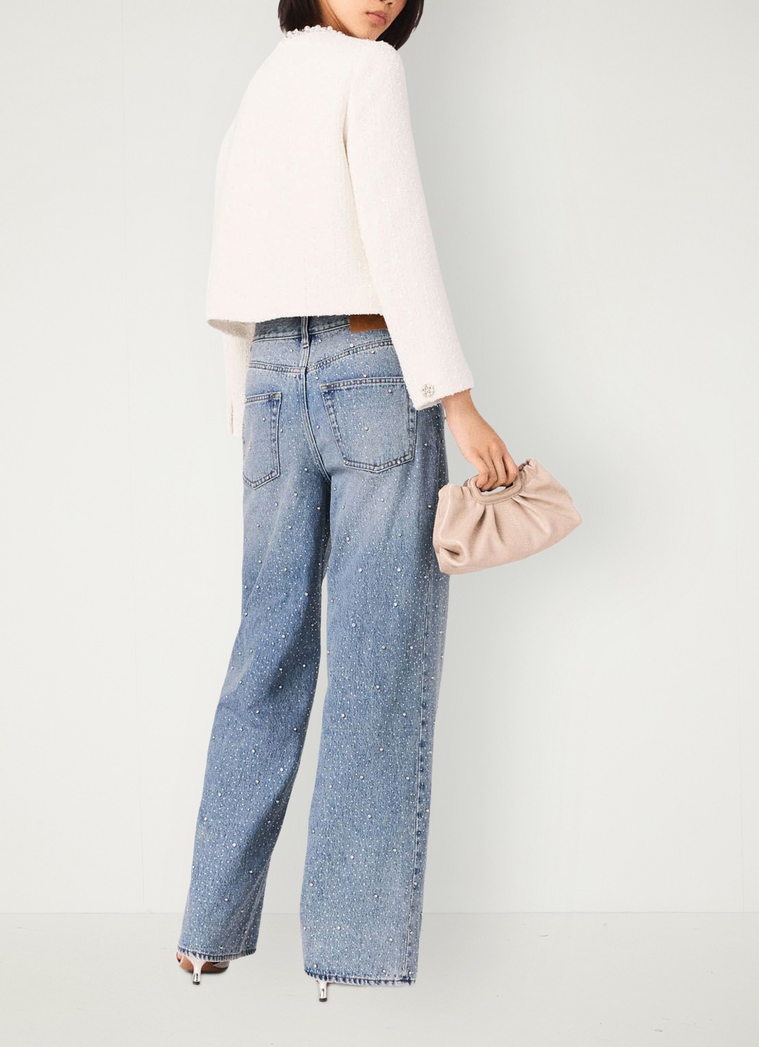 Maje Cropped blazer met tweed-look - achterkant 3 beige