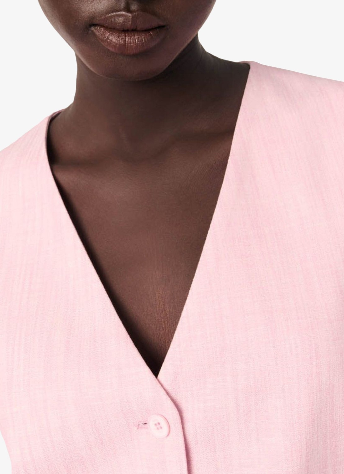 Maje Cropped gilet met gemêleerd dessin - detail 3 roze